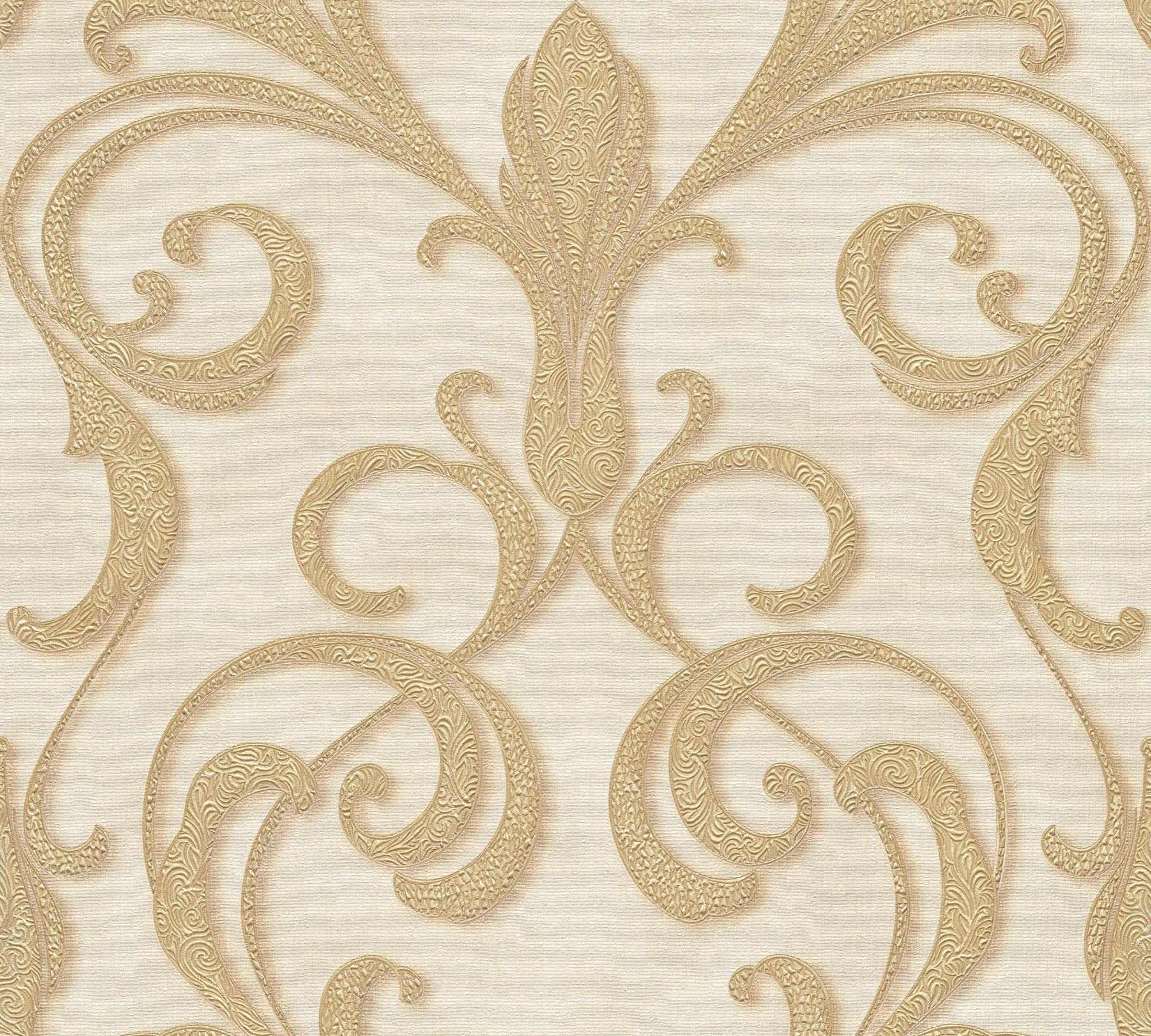 Vliestapete Barock Ornament Tapete Paper A.S. Création Barock, gold/creme Nobile, Architects