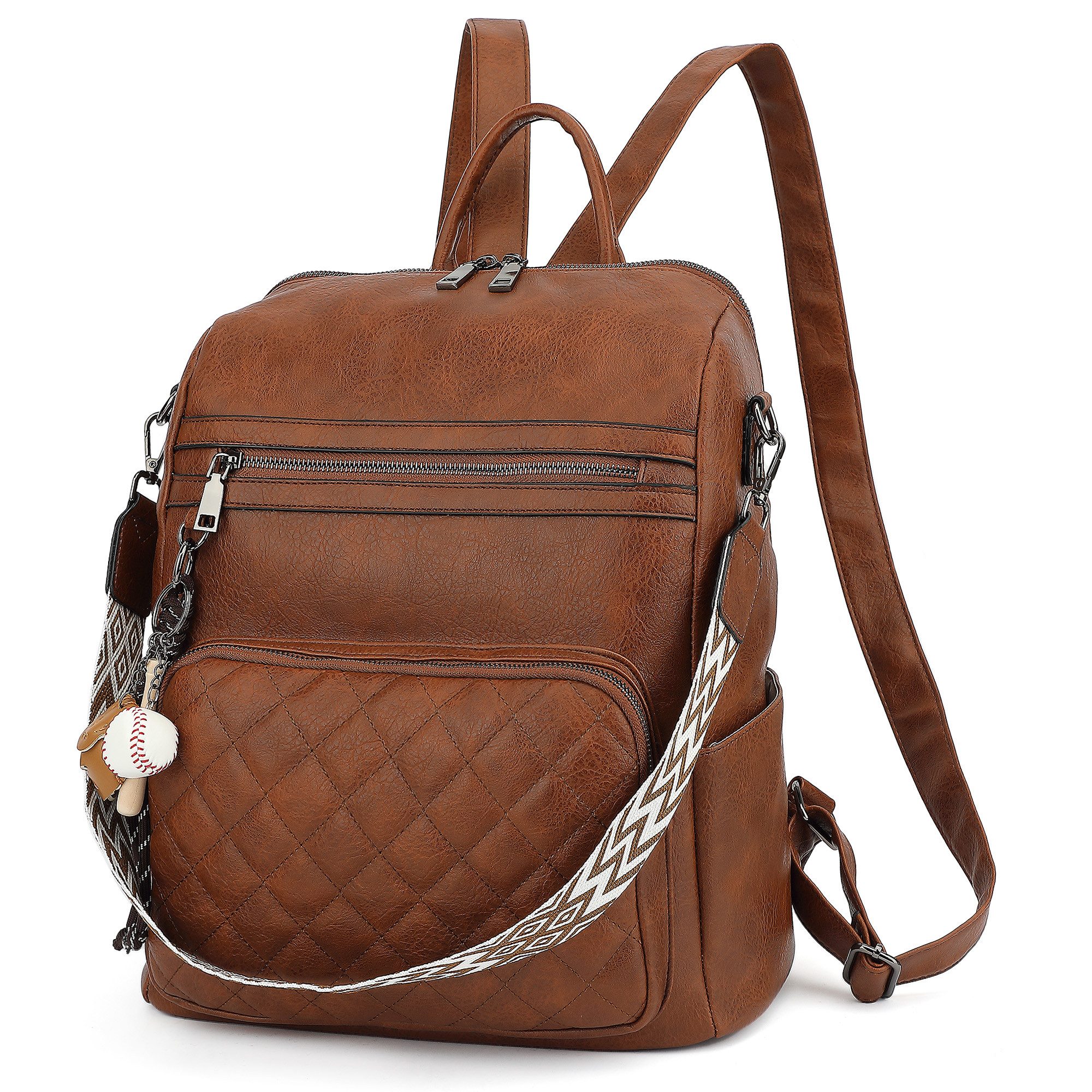 TAN.TOMI Cityrucksack Damen Rucksack Wasserdicht Anti-Diebstahl PU Mode Reisen, klein Handtasche Schultertasche 2 in 1 für Reise Outdoor