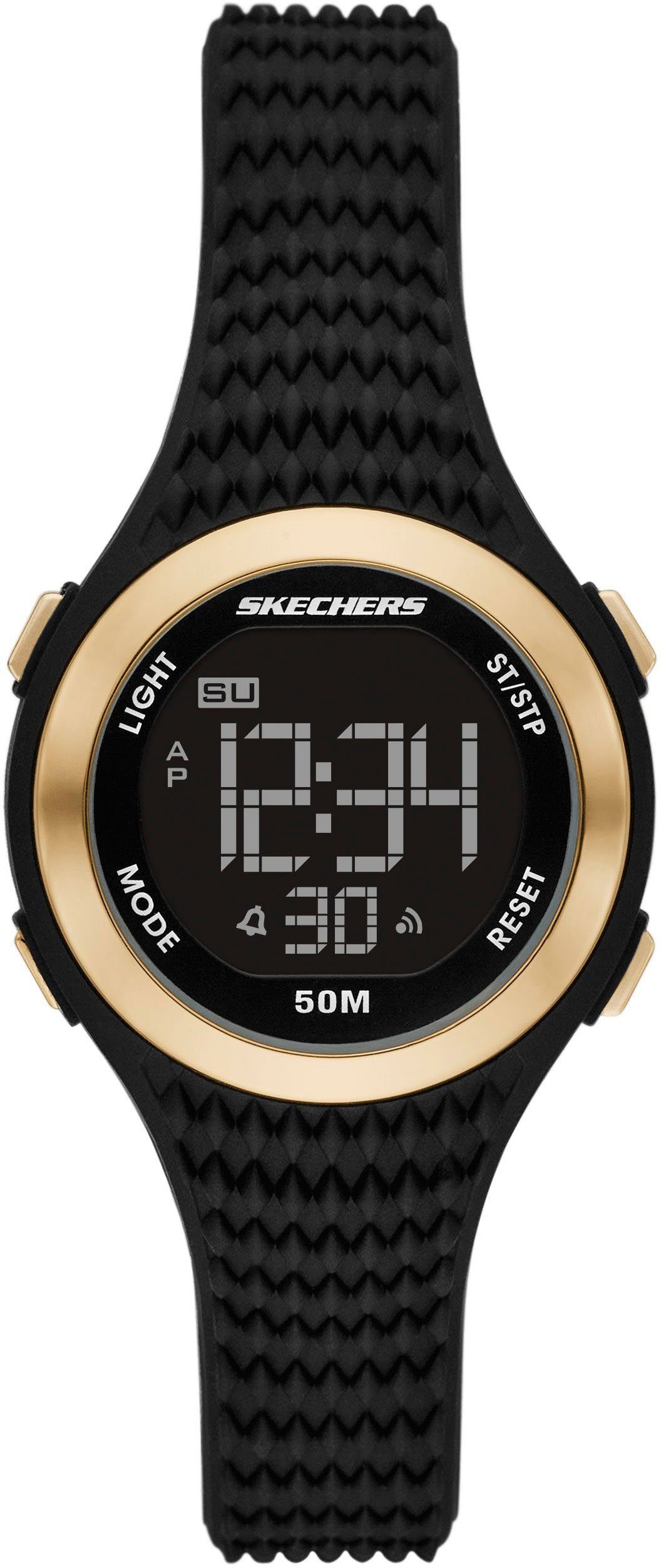 Skechers Chronograph ELKWOOD, SR2128, Quarzuhr, Armbanduhr, Damenuhr, digital, Stoppfunktion