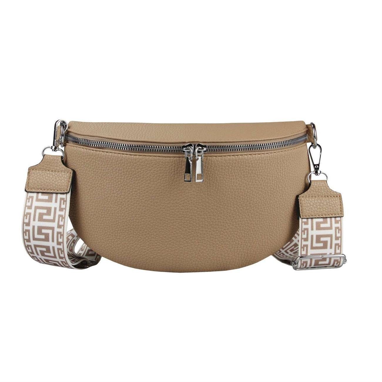 ITALYSHOP24 Bauchtasche Damen Gürteltasche Umhängetasche CrossBody CrossOver, Bodybag, Brusttasche, Hüfttasche, Muster Taschengurt, leicht Gewicht