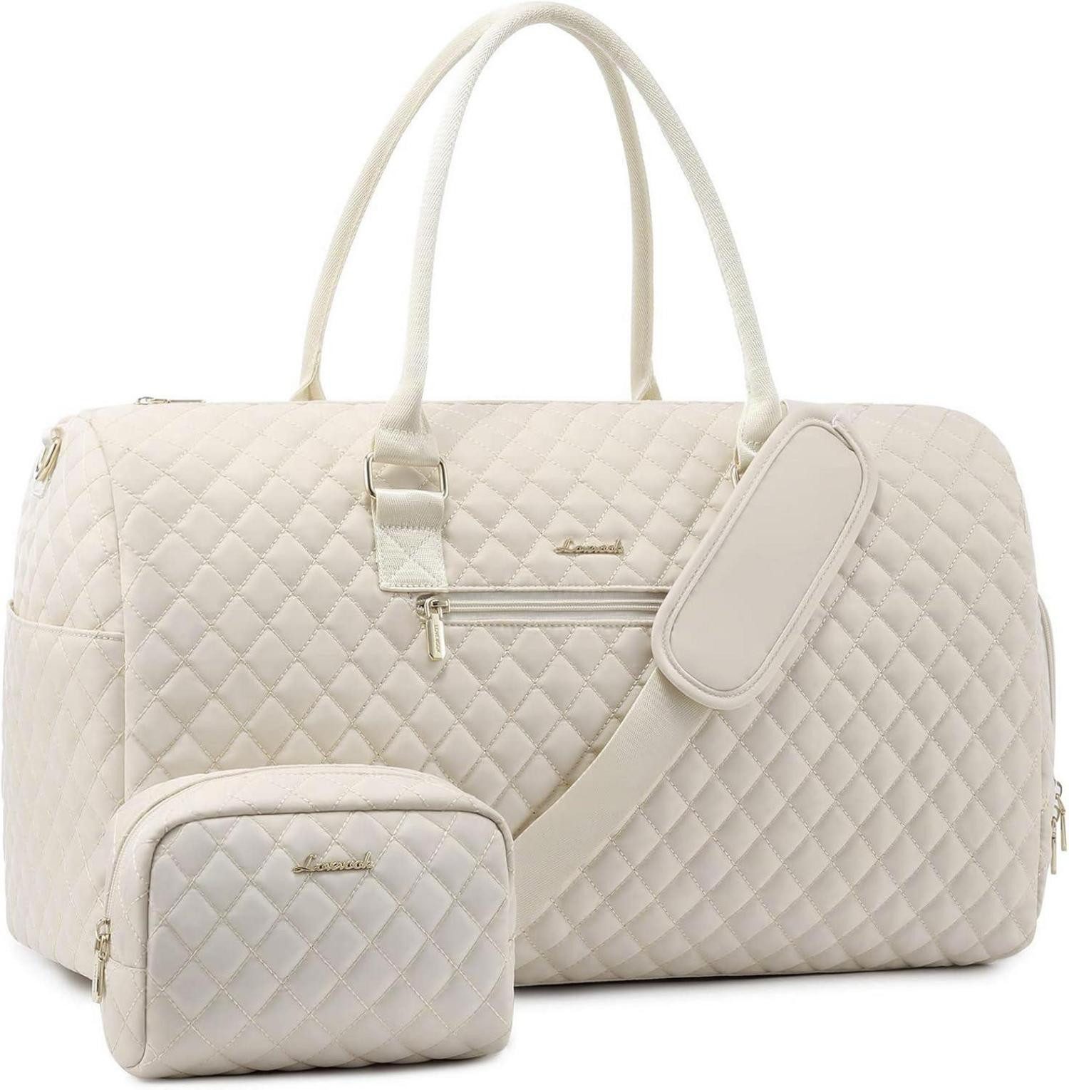 LuxusKollektion Reisetasche Reisetasche Damen 45L Groß Небольшие сумки для поездок  Sporttasche Beige wasserdichte