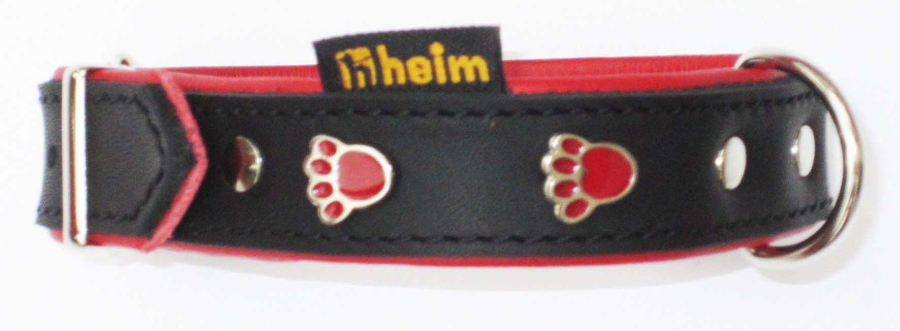 HEIM Hunde-Halsband Halsband "Pfote", gefüttert, genietet, mit Zierbeschlag Pfote
