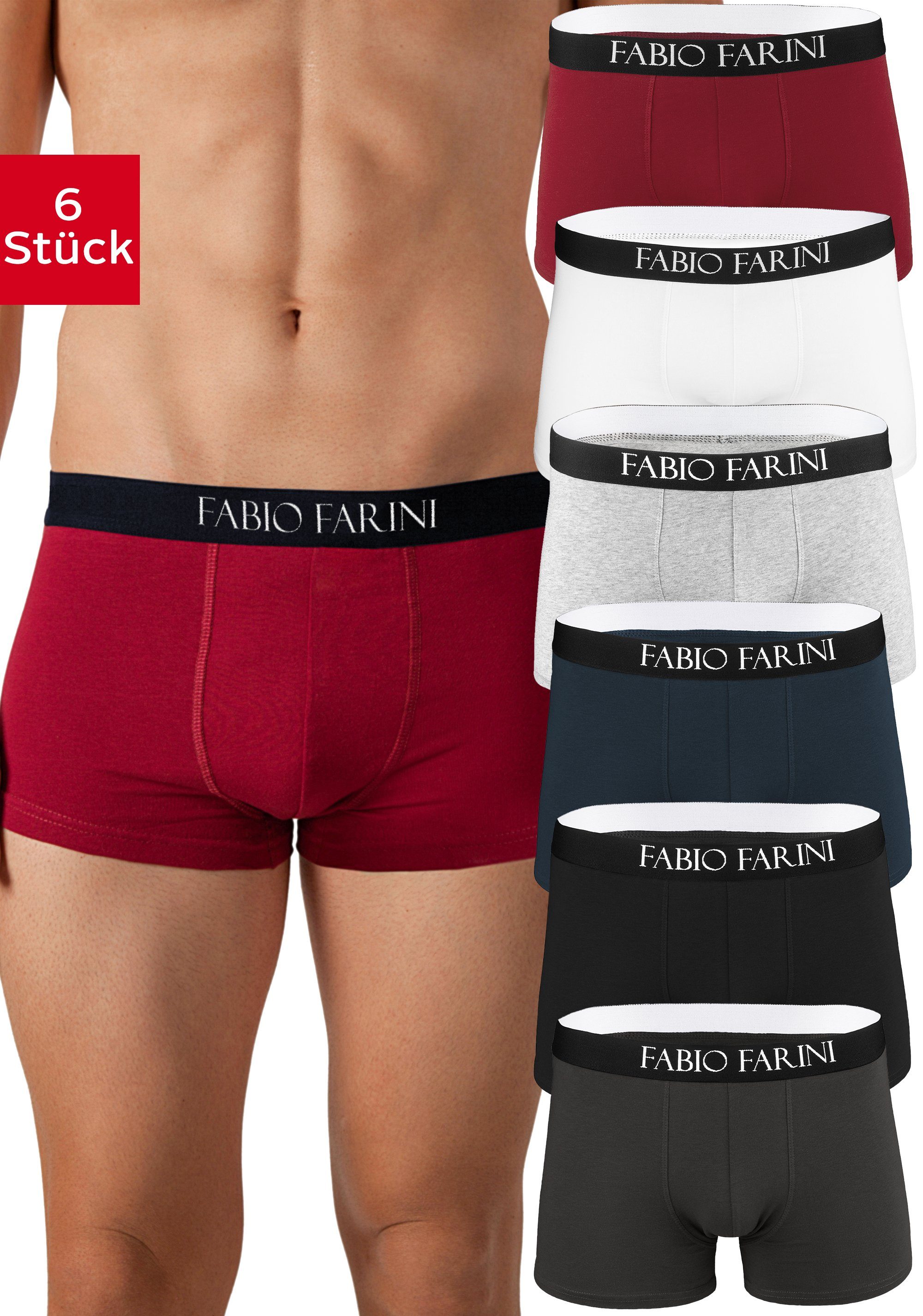 Fabio Farini Boxershorts »eng anliegende Herren Unterhosen - Männer  Retroshorts« (6 Stück) aus Baumwolle ohne kratzenden Zettel online kaufen |  OTTO