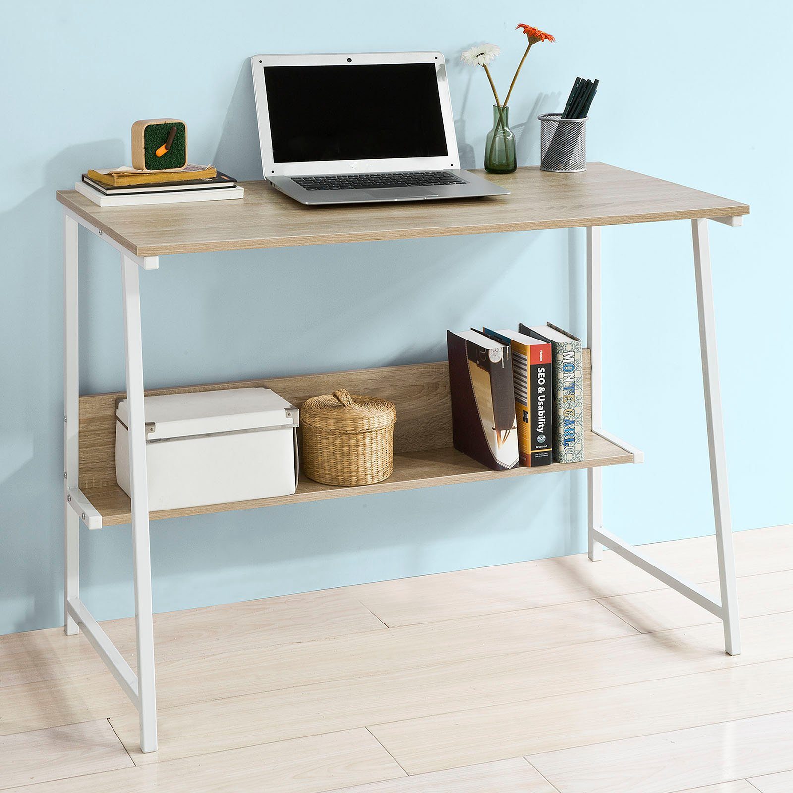 SoBuy Schreibtisch FWT34, mit Ablage Tisch günstig online kaufen