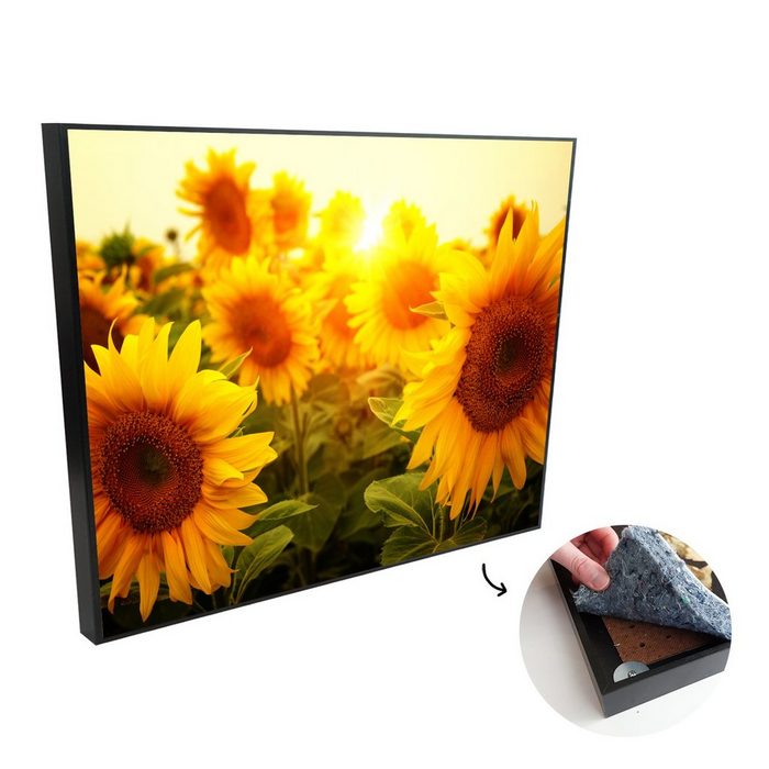 MuchoWow Akustikplatte Sonnenblume - Gelb - Blumen - Sonne (1-St) Malerei gegen Akustik Akustikplatten Gemälde Bilder Modern Deko