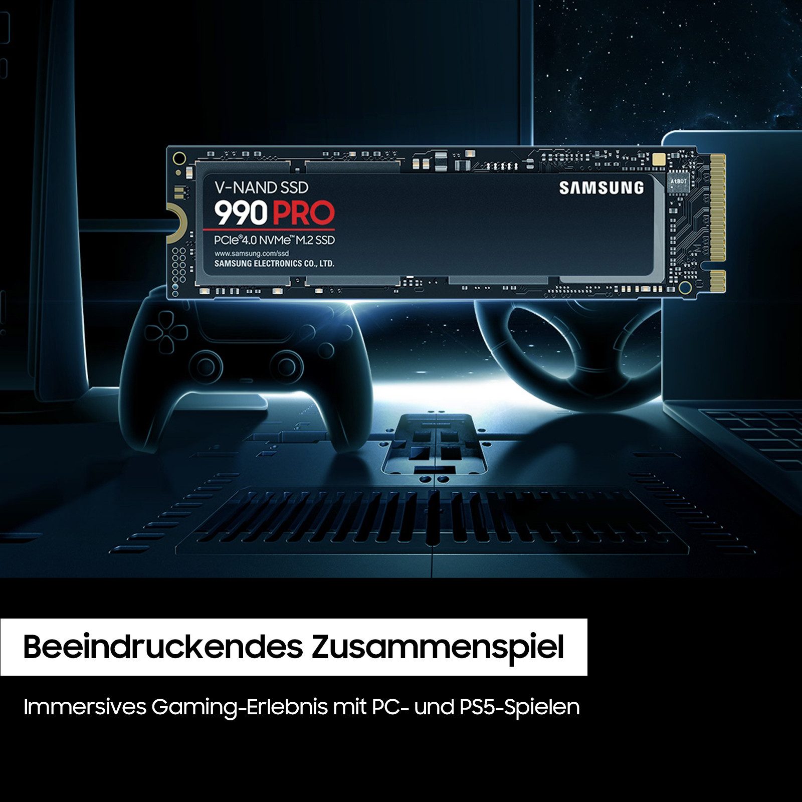 Samsung 990 PRO NVMe™ M.2 interne SSD (2 TB) 7450 MB/S Lesegeschwindigkeit, 6900 MB/S Schreibgeschwindigkeit – Bild 4 von 5