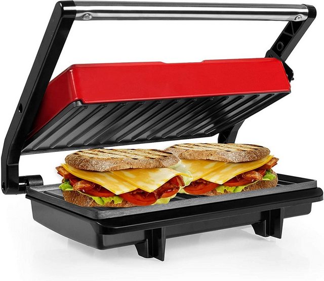 Gotoll Kontaktgrill GL311, 750 W, Sandwichtoaster,Panini Grill, Panini Sandwichmaker, Elektrogrill Multifunktion, kleine Tischgrill