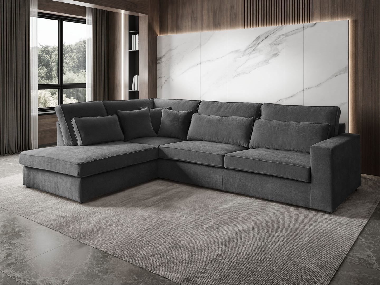 Beautysofa Ecksofa mit dekorativen Kissen PARMA, im modernes Design, klassische Polsterecke inklusive Wellenfedern