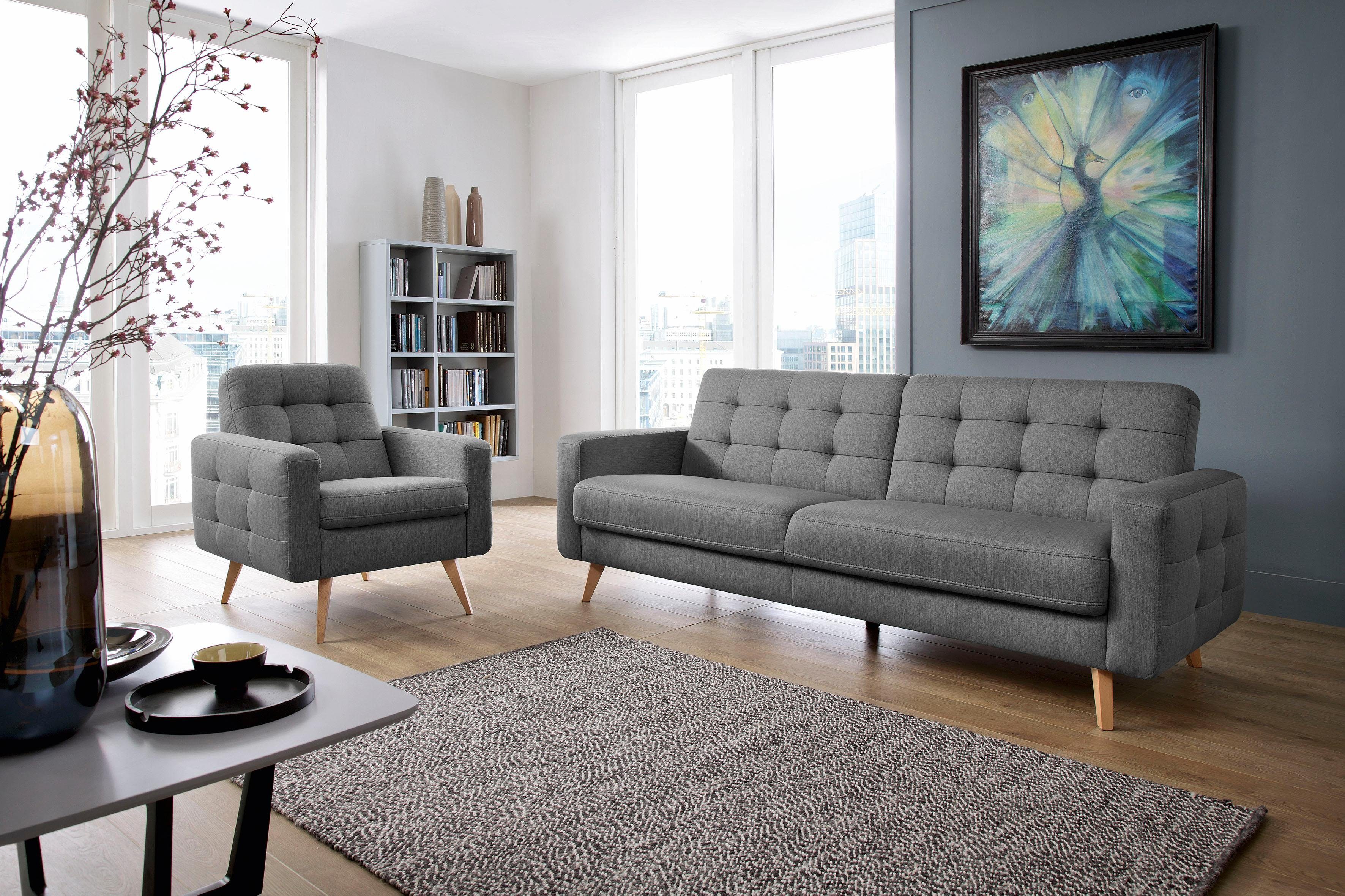exxpo - sofa fashion 3-Sitzer Nappa, Schlafsofa, bequem, zeitloses Design, günstig online kaufen