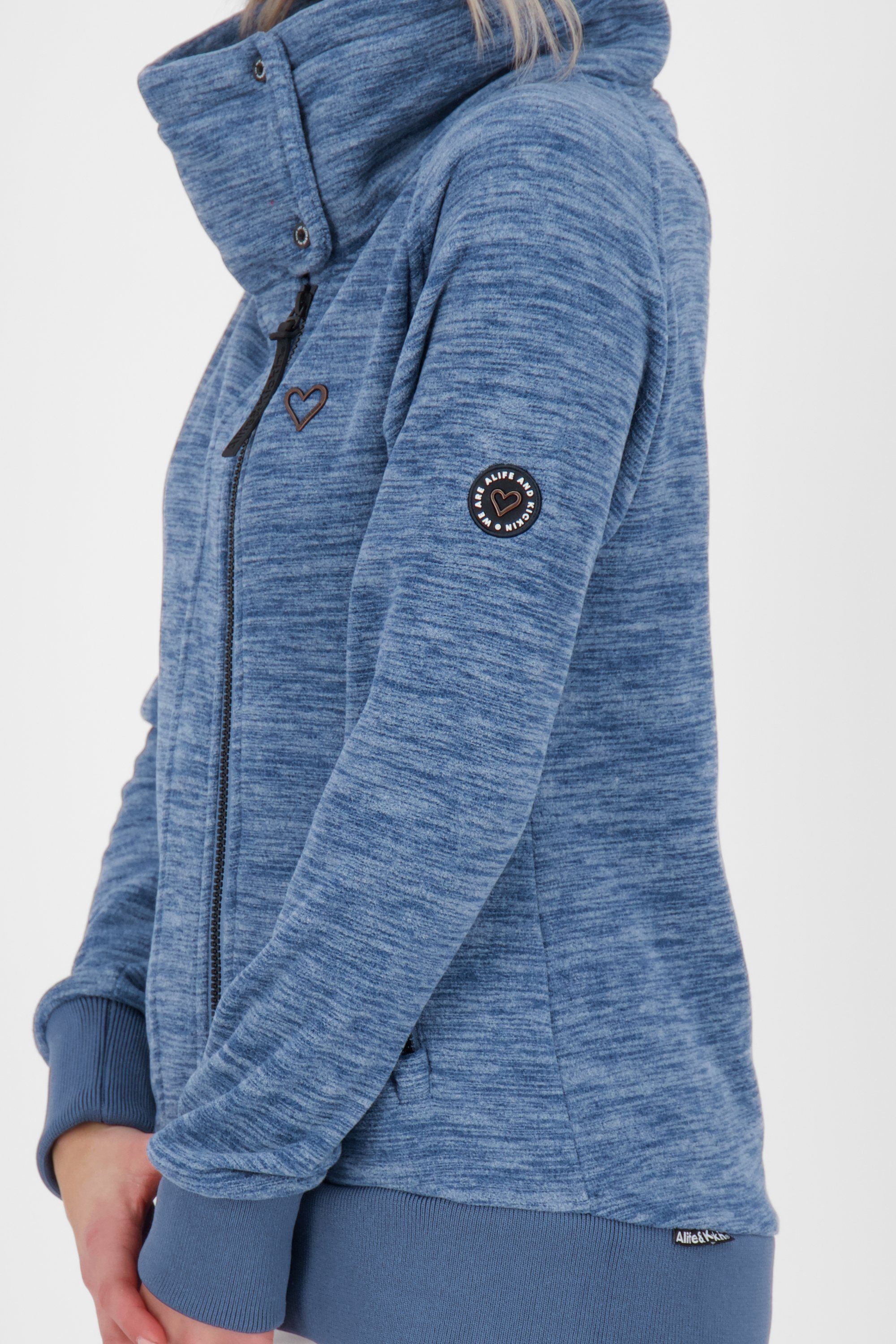 MerritAK Kapuzensweatjacke, Sweatjacke melange F Damen Alife Kapuzensweatjacke & nightblue Sweatjacket Kickin