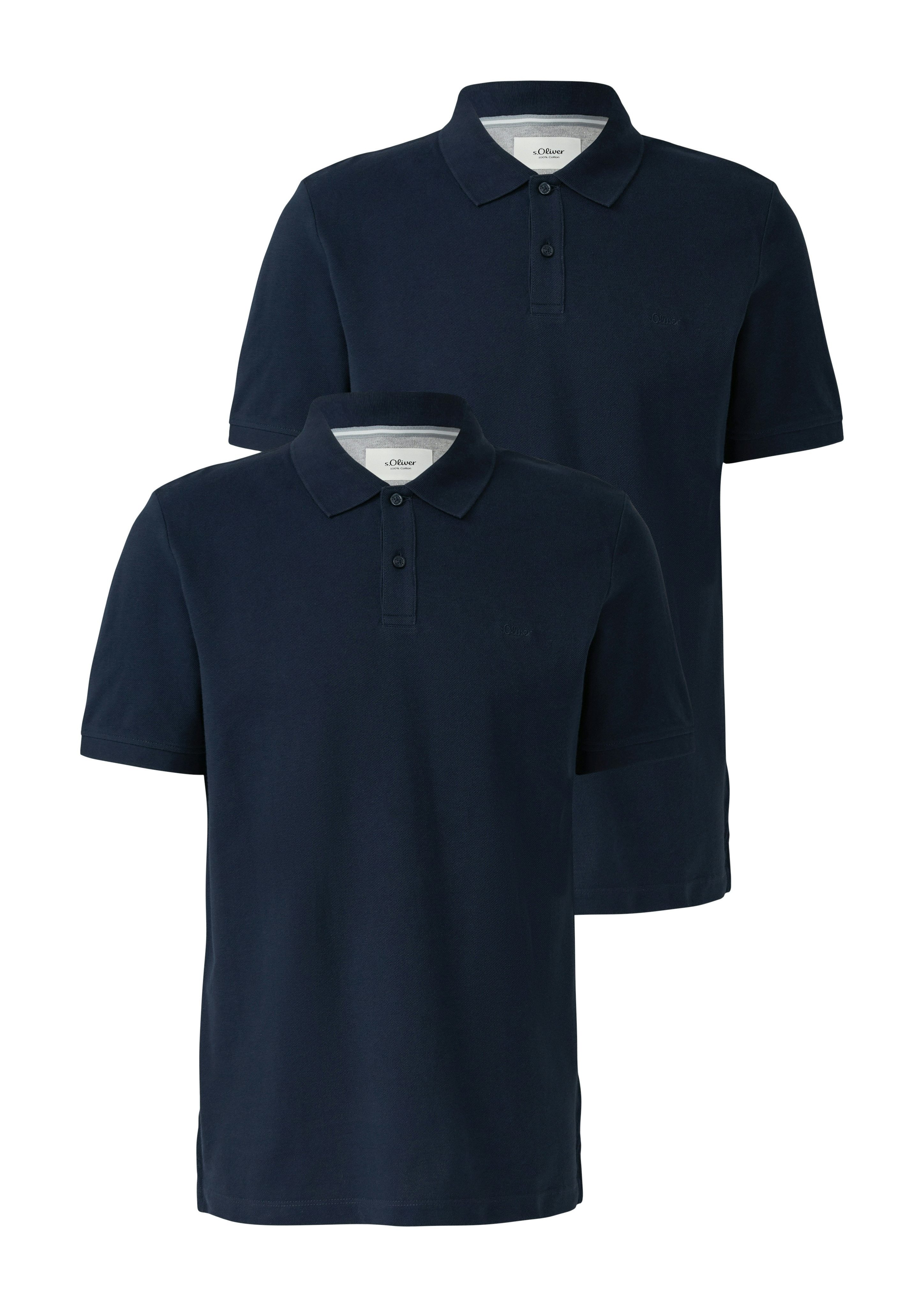 s.Oliver Poloshirt (Packung, 2-tlg) mit Logo Stickerei