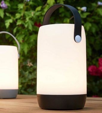 Bloomingville Stehlampe Laterne LED Licht Timer weiß schwarz Touch Lampe groß Henkel In Out Door Deko