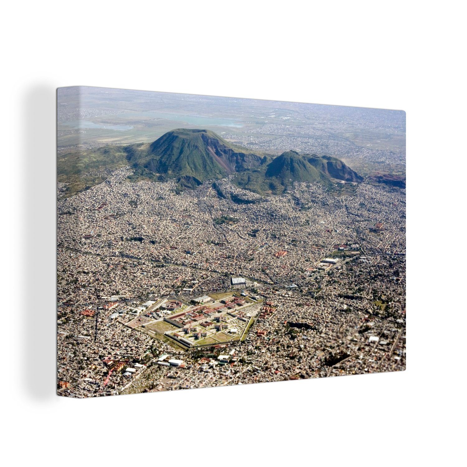 Wanddeko, Leinwandbild Luftaufnahme 30x20 Mexiko-Stadt, Leinwandbilder, Wandbild OneMillionCanvasses® Aufhängefertig, über (1 cm St),