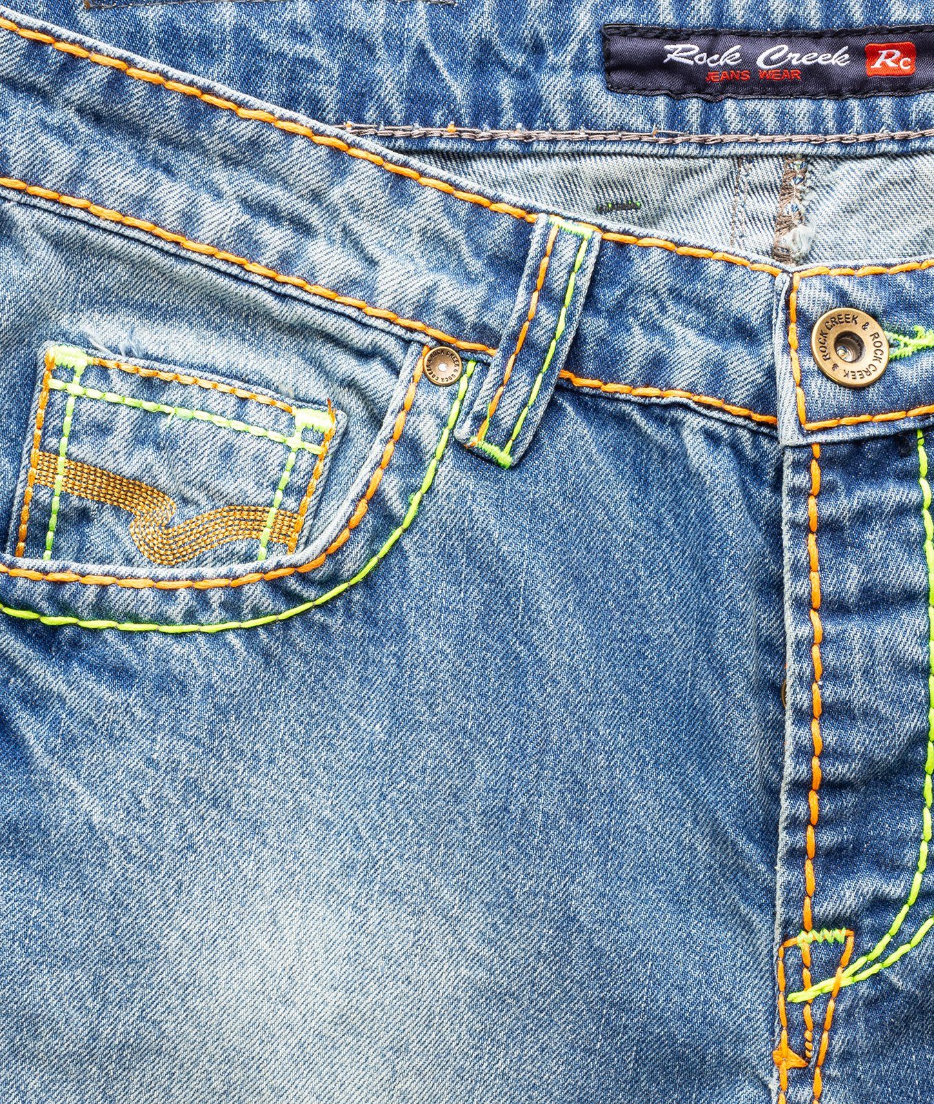 Rock Creek Jeansshorts Herren Shorts Denim Blau RC-2078
