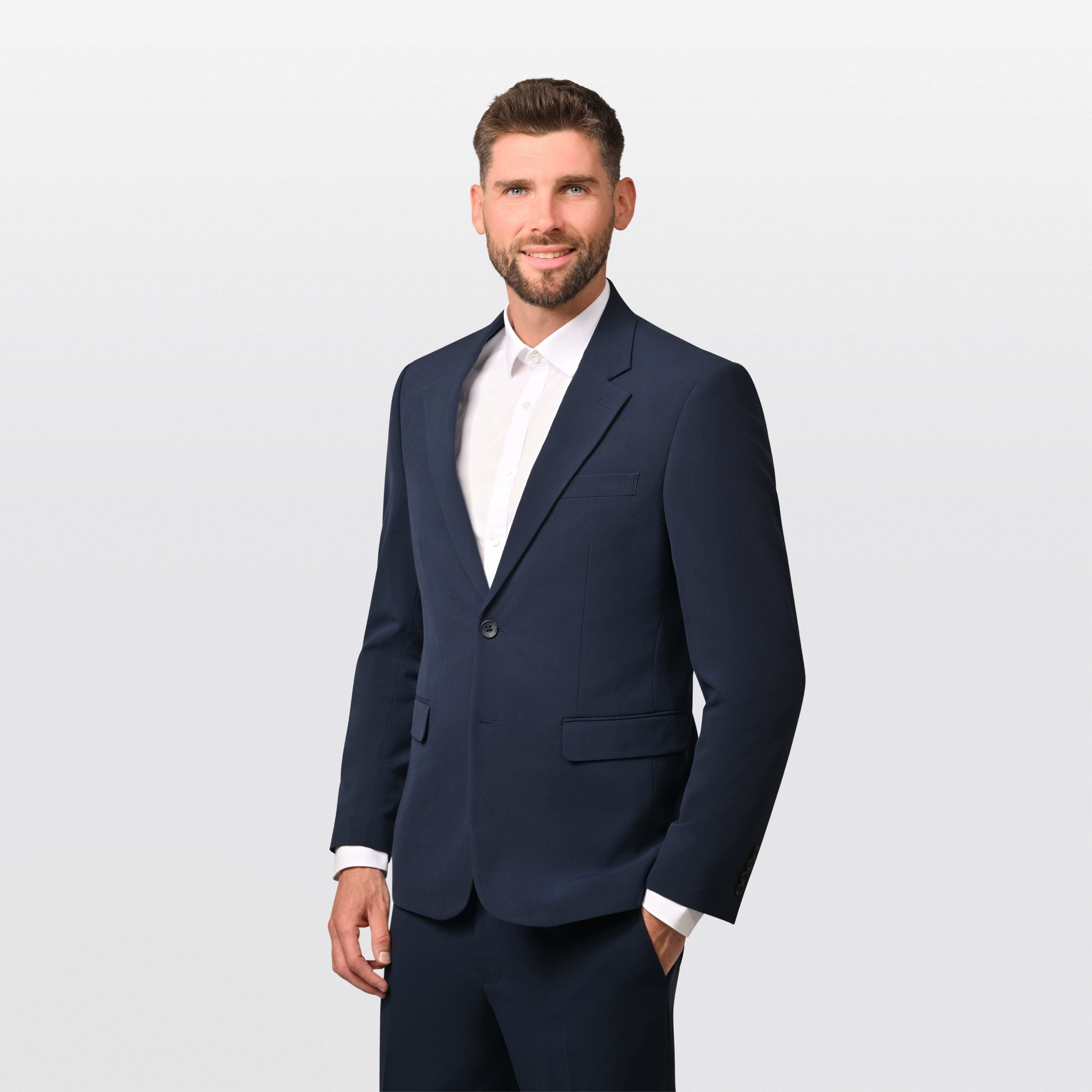 Hirschthal Anzugsakko Herren 2-Knopf Sakko oder Business Anzug mit Anzughose, Regular-Fit (Sakko und Hose in verschiedenen Größen kombinierbar) in klassischem Design, mit Kleidersack