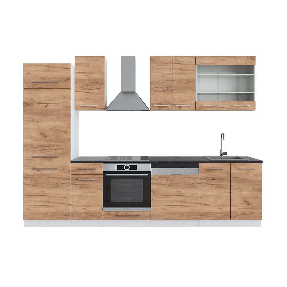 Vicco Küchenzeile Fame-Line, Weiß Landhaus/Anthrazit, 300 günstig online kaufen