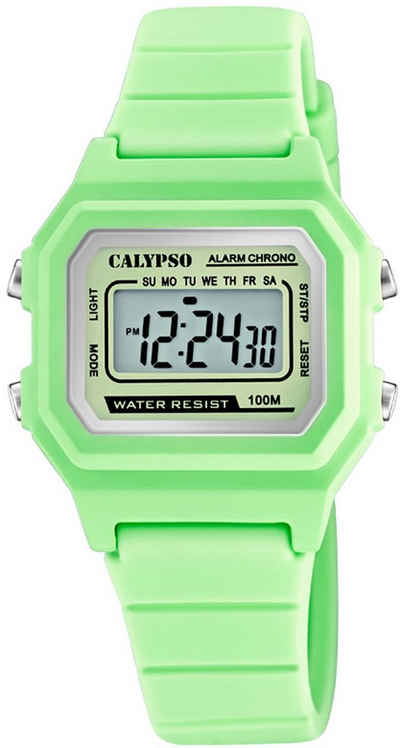 CALYPSO WATCHES Chronograph Digital Crush, K5802/1, Armbanduhr, Quarzuhr, Damenuhr, Digitalanzeige, Datum, Stoppfunktion