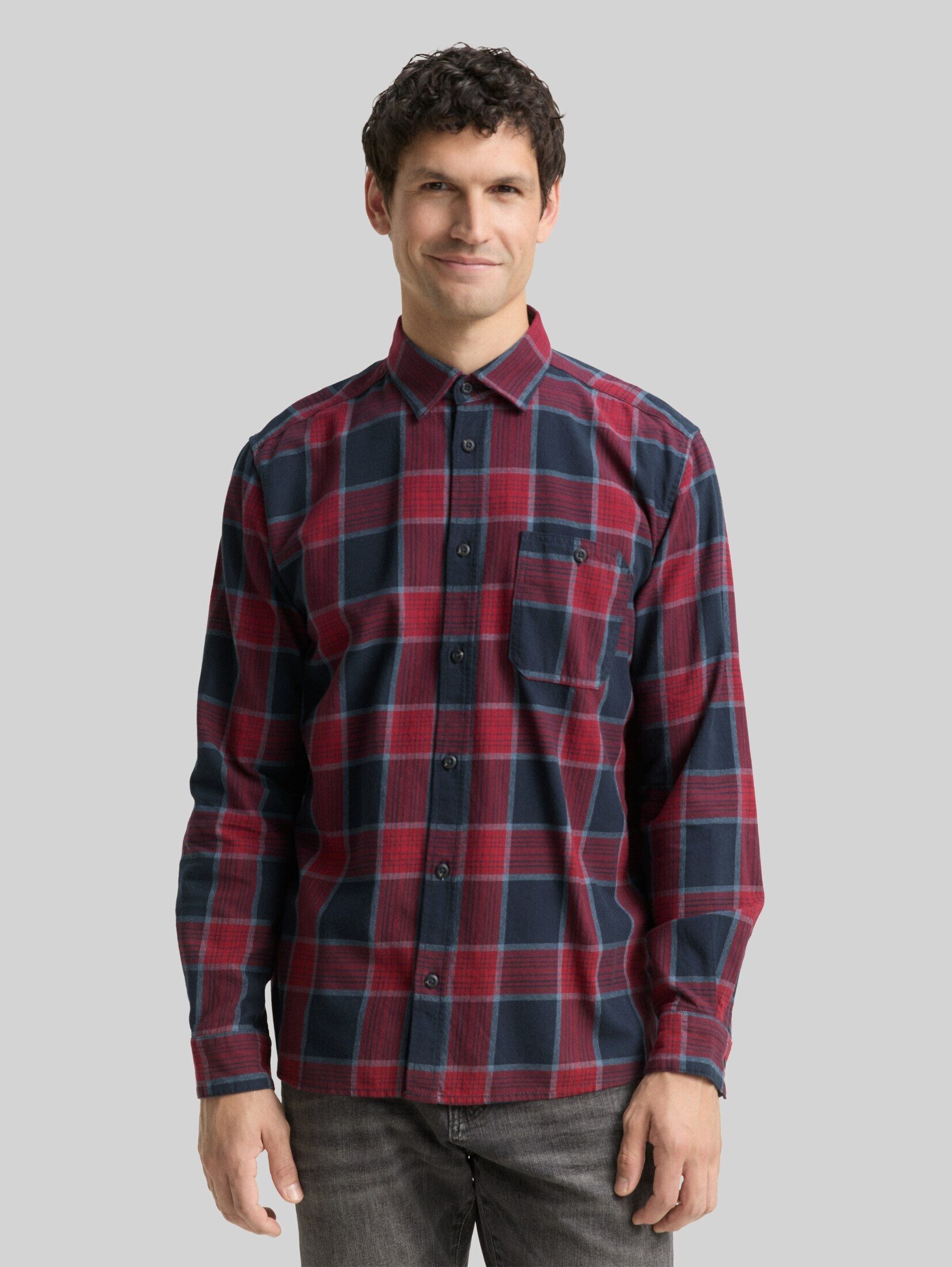 TOM TAILOR Langarmhemd Blusen & Shirts Comfort Fit Hemd mit Karomuster