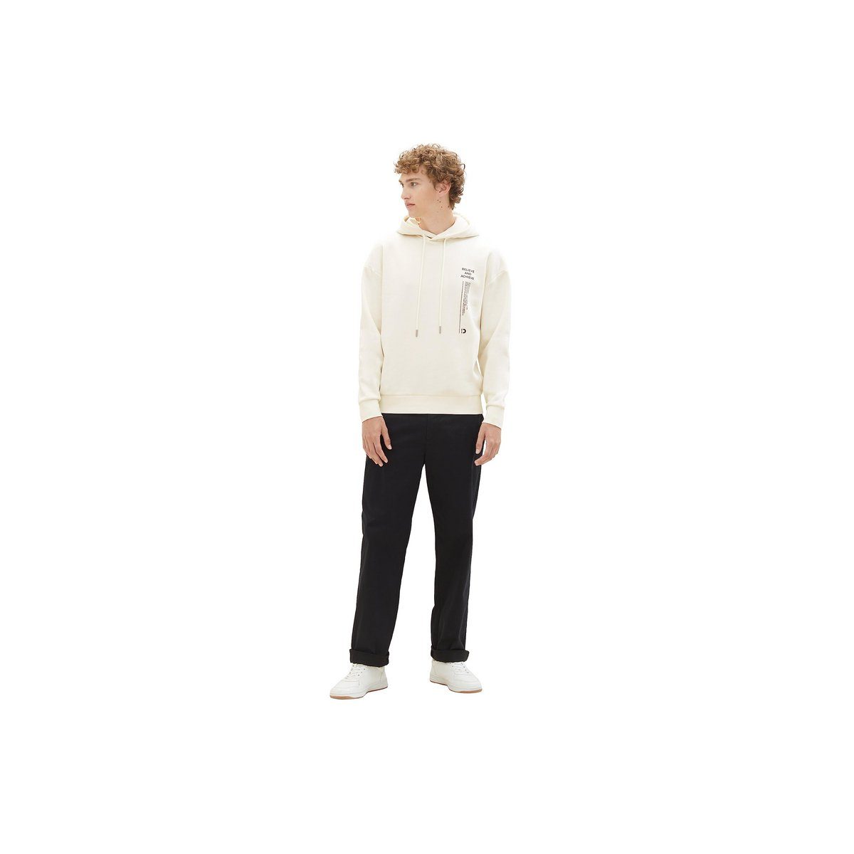 weiß white TOM wool (1-tlg) Sweatshirt TAILOR