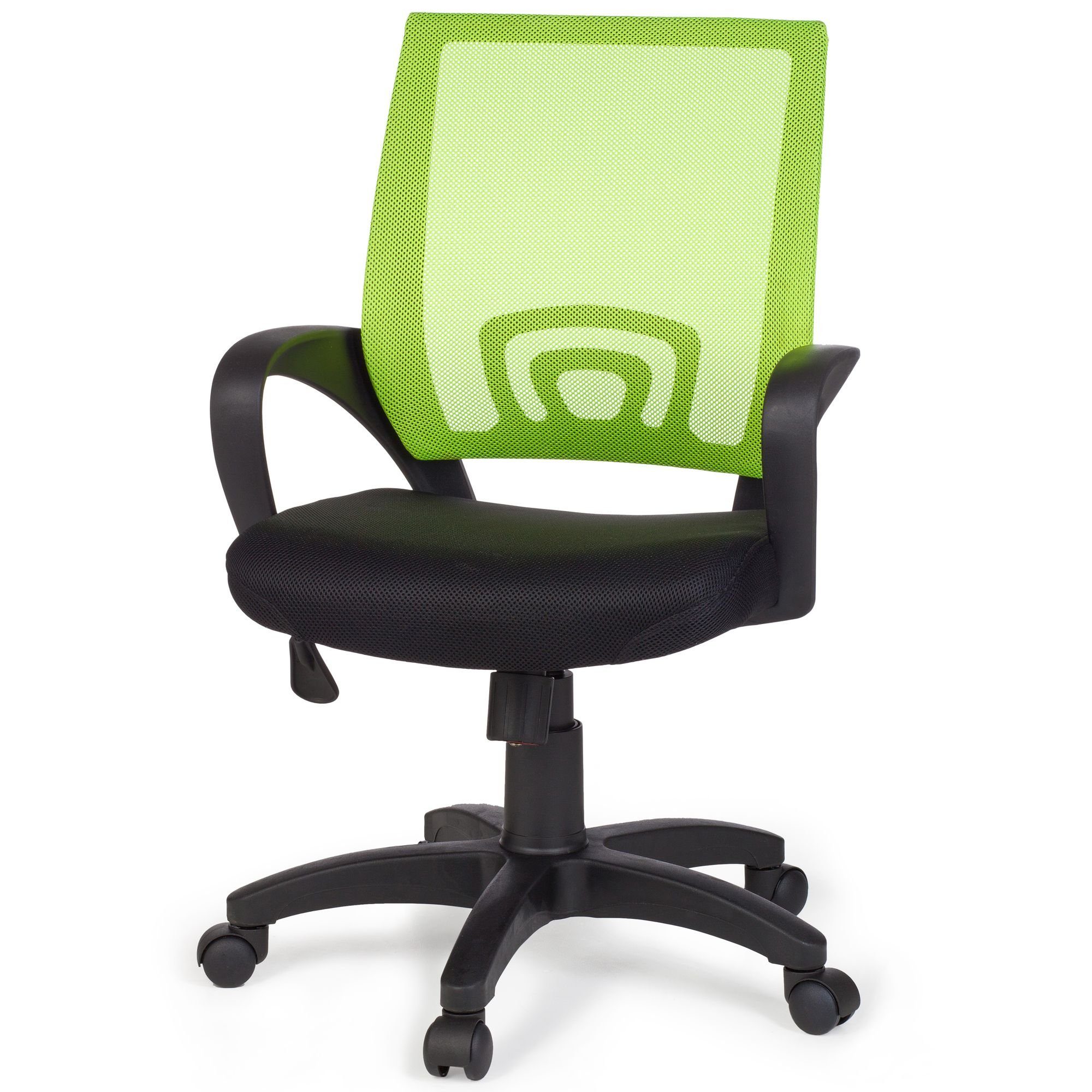 FINEBUY Drehstuhl SuVa1030_1 (Bürostuhl Grün Grün Schreibtischstuhl ergonomisch | mit Armlehne), Grün Jugendstuhl Bürodrehstuhl