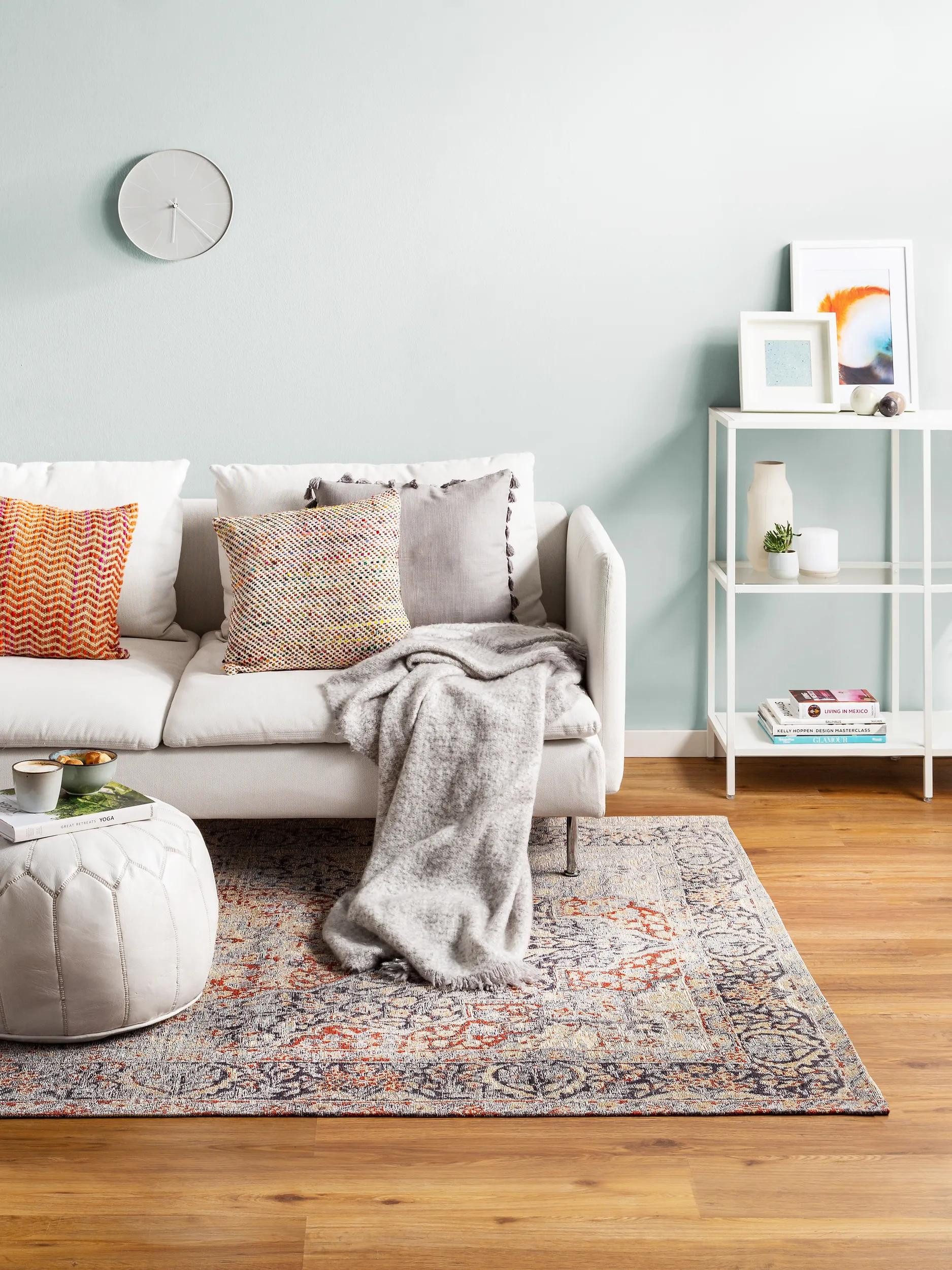 benuta Teppich Stay, rechteckig, Höhe: 5 mm, Wolle, Teppich Wohnzimmer, Schlafzimmer, Esszimmer, Flur, Hygge & Cozy
