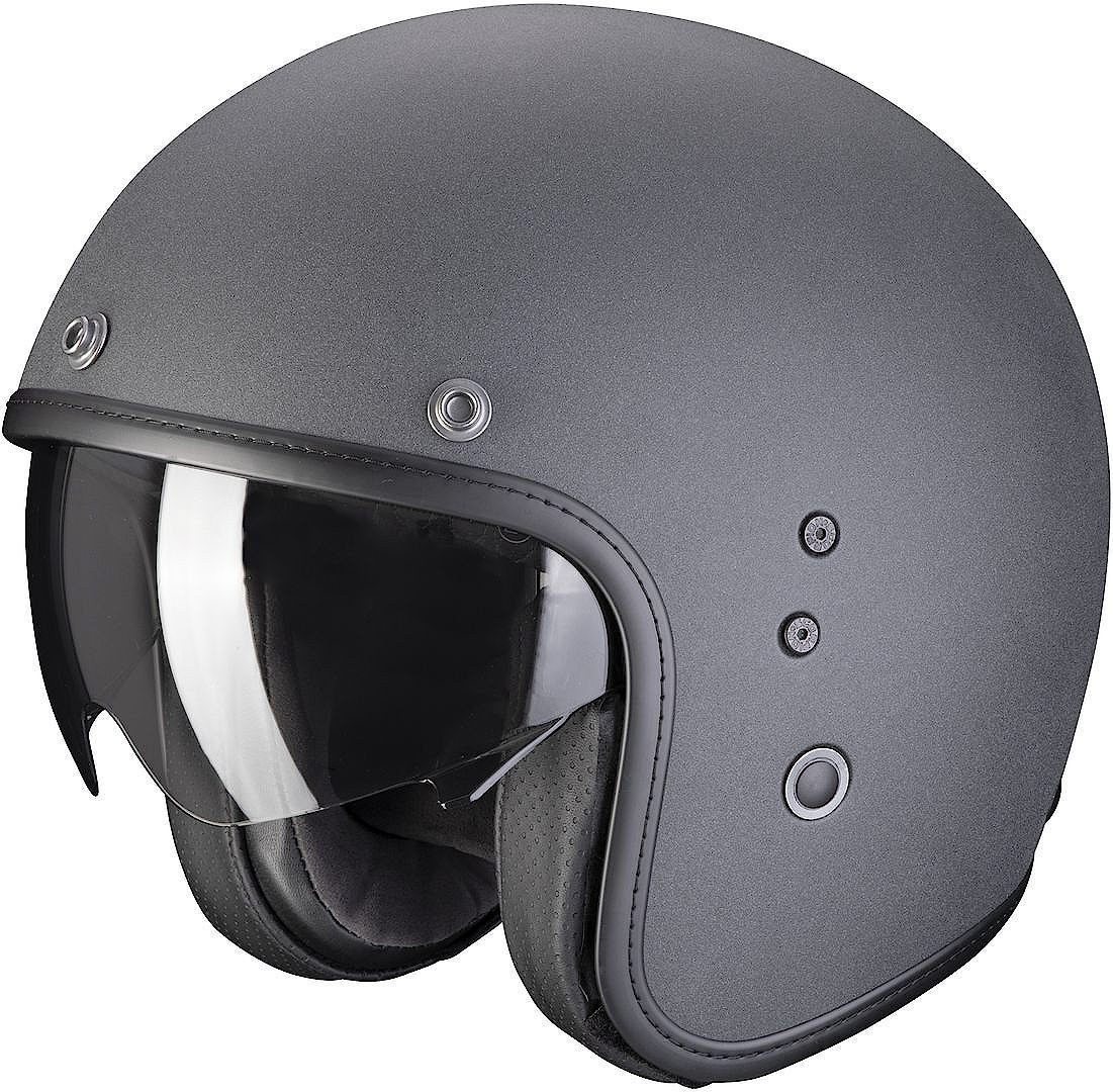 Scorpion Exo Motorradhelm Belfast Evo Solid Jethelm, integriertes Sonnenvisier