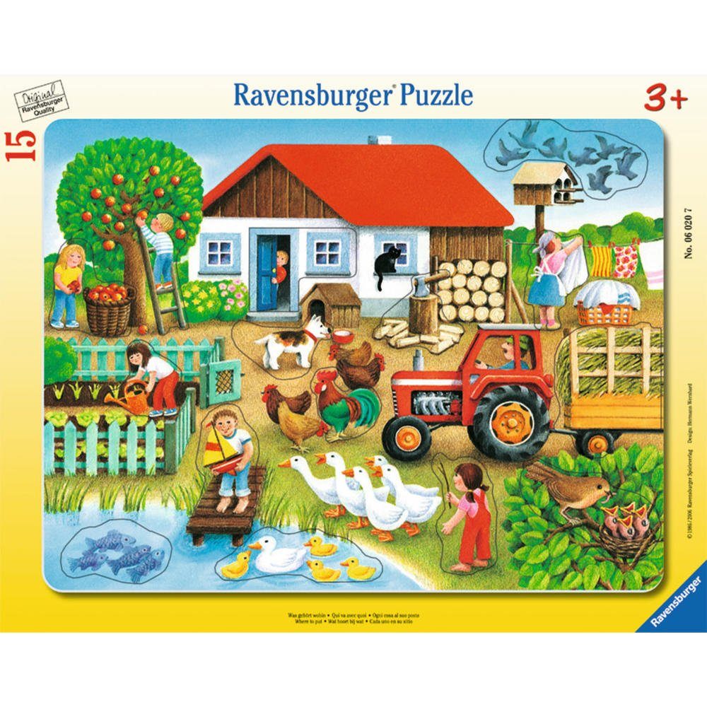 Ravensburger Puzzle Was gehört wohin. Puzzle mit 15 Teilen, 15 Puzzleteile