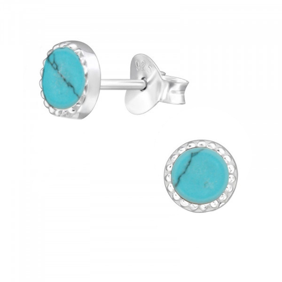 ALEXANDER YORK Paar Ohrstecker MUSCHELPERLMUTT türkis Kristall weiß, 2-tlg. günstig online kaufen