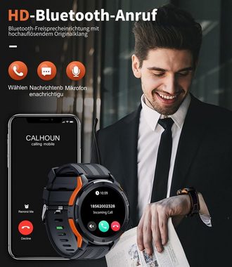 Lige Smartwatch (1,43 Zoll, Android, iOS), mit Telefonfunktion 410mAh Groß Akku 123 Sportmodus Sprachassistent