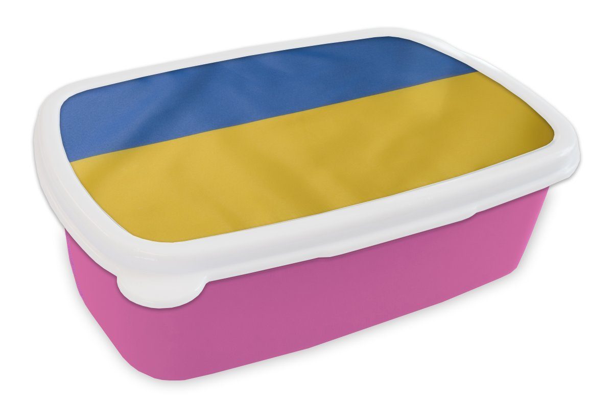 MuchoWow Lunchbox Erwachsene, Kinder, der rosa Brotdose Ukraine, Brotbox (2-tlg), Kunststoff für Flagge der Mädchen, Snackbox, Kunststoff, Nahaufnahme