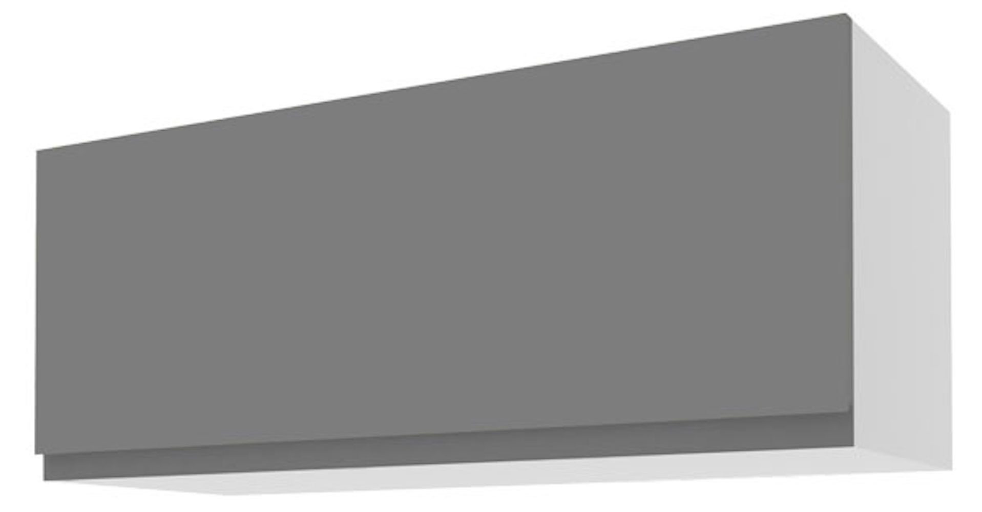 Feldmann-Wohnen Klapphängeschrank Avellino 90cm Front- und Korpusfarbe wählbar grifflos mit Klappe stone grey Acryl matt