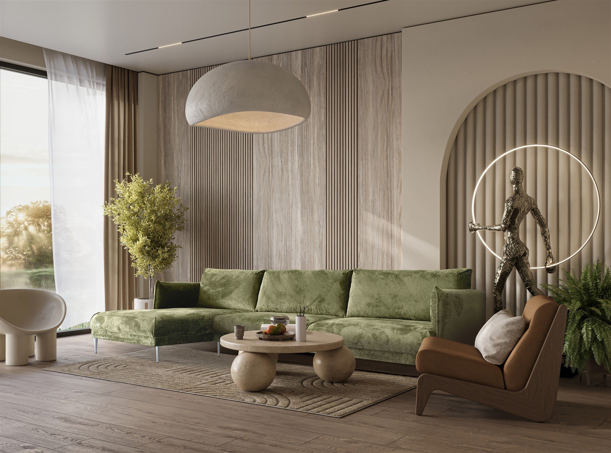 Fun Möbel Ecksofa Designersofa MADISON in Stoff Tender Way, mit Ottomane Links oder Rechts, Rundumbezug