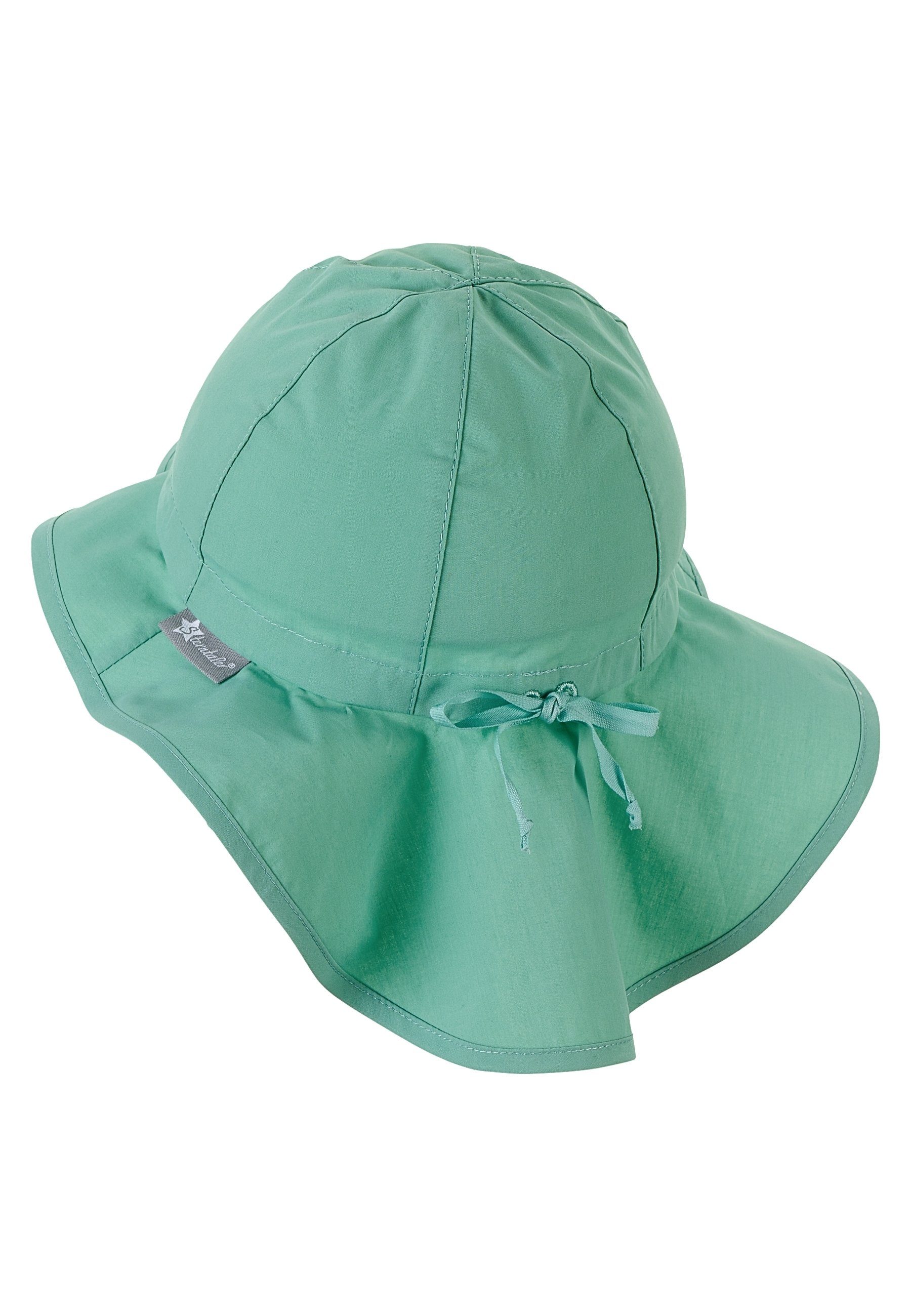 Sterntaler® Schirmmütze Flapper (1-St., Sommerhut aus UV-Popeline idealer Sonnenschutz für den Sommer) Mütze mit Nackenschutz und Größenregulierungsband dunkel grün