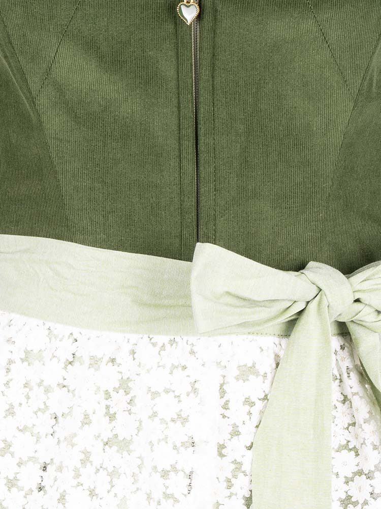 Alpenfee Tracht Dirndl Dirndl Fanni 2 60cm Länge grün – Bild 3 von 3