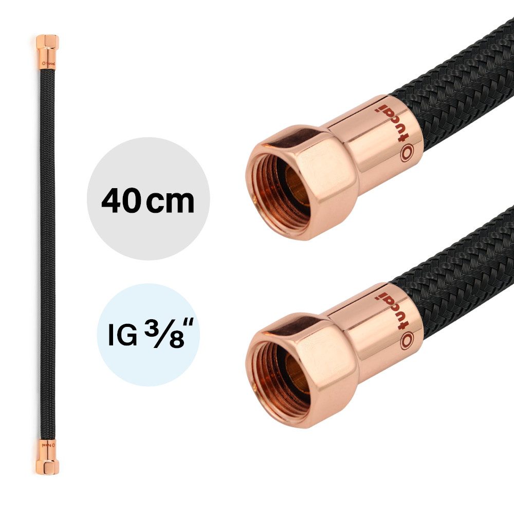 TUCAI Flexschlauch Flexschlauch DN8 IG/IG 3/8" -400mm Schwarz Rosegold