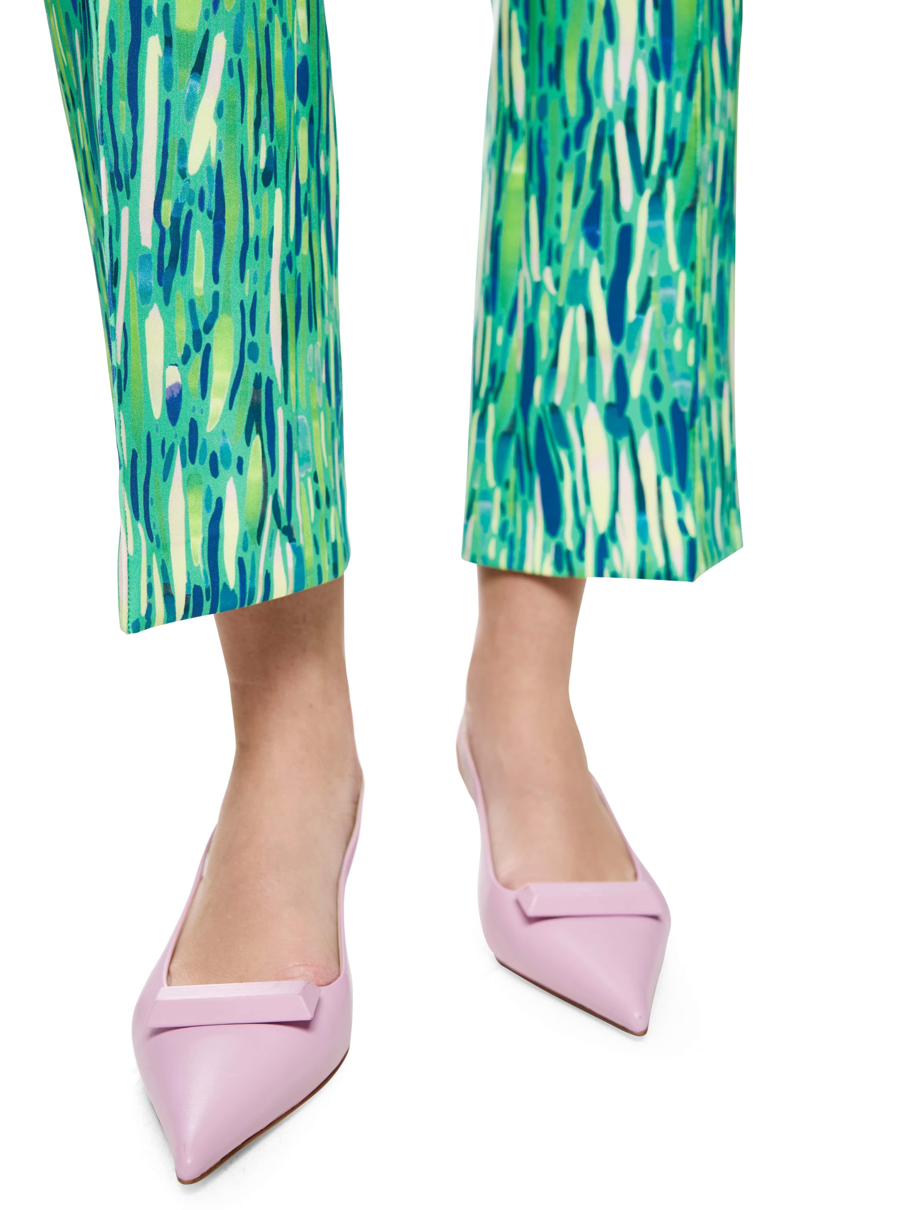 Marc Cain Jerseyhose Spring Fling Premium Damenmode Model: FORLI, aus Scubajersey, farbenfrohe Confetti Print