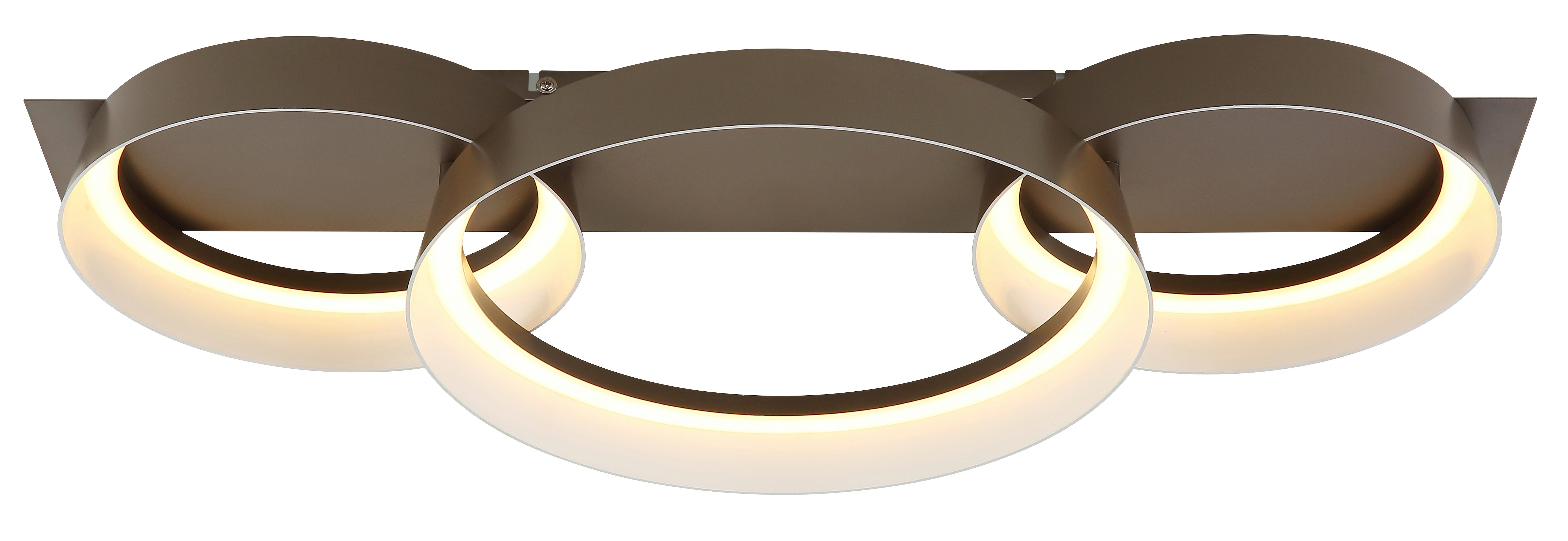 GLOBO LIGHTING Deckenleuchte SYRAKUS, LED fest integriert, Warmweiß, Deckenleuchte Kaffee, Kunststoff opal, LED, 3000K