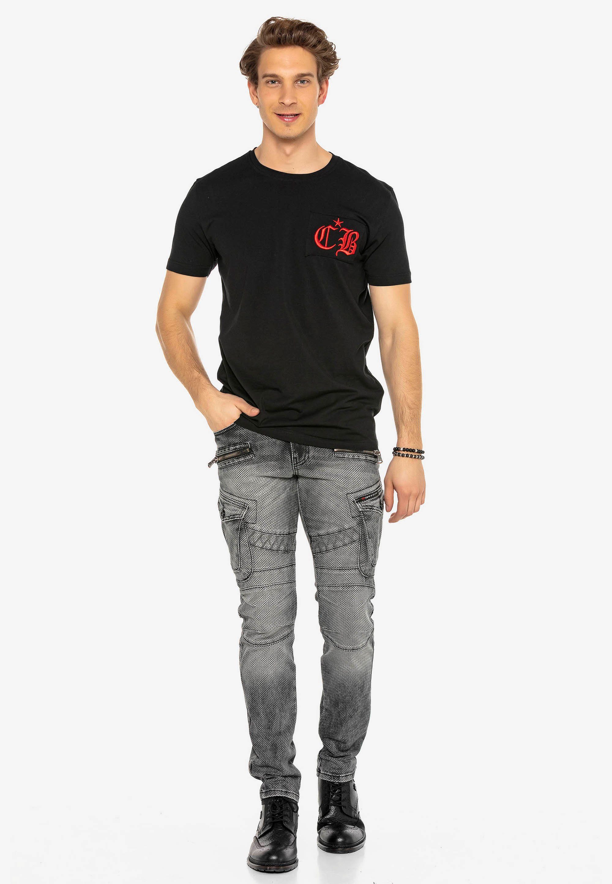 coolen Bequeme mit & schwarz-meliert Applikationen Cipo Baxx Jeans