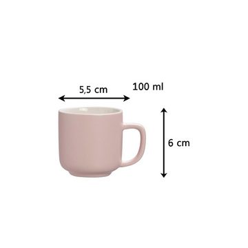 Ritzenhoff & Breker Espressotasse Jasper Espressotasse mit Untertasse 100 ml, Keramik