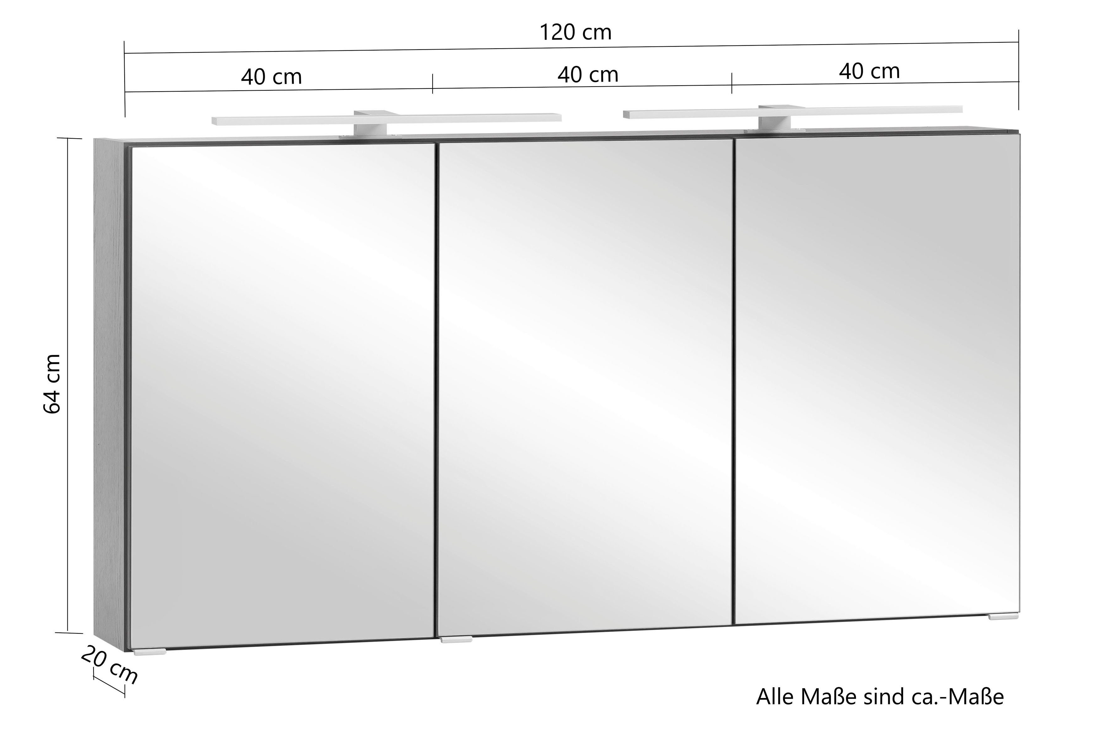 HELD MÖBEL Spiegelschrank wotaneiche | wotaneiche Lienz