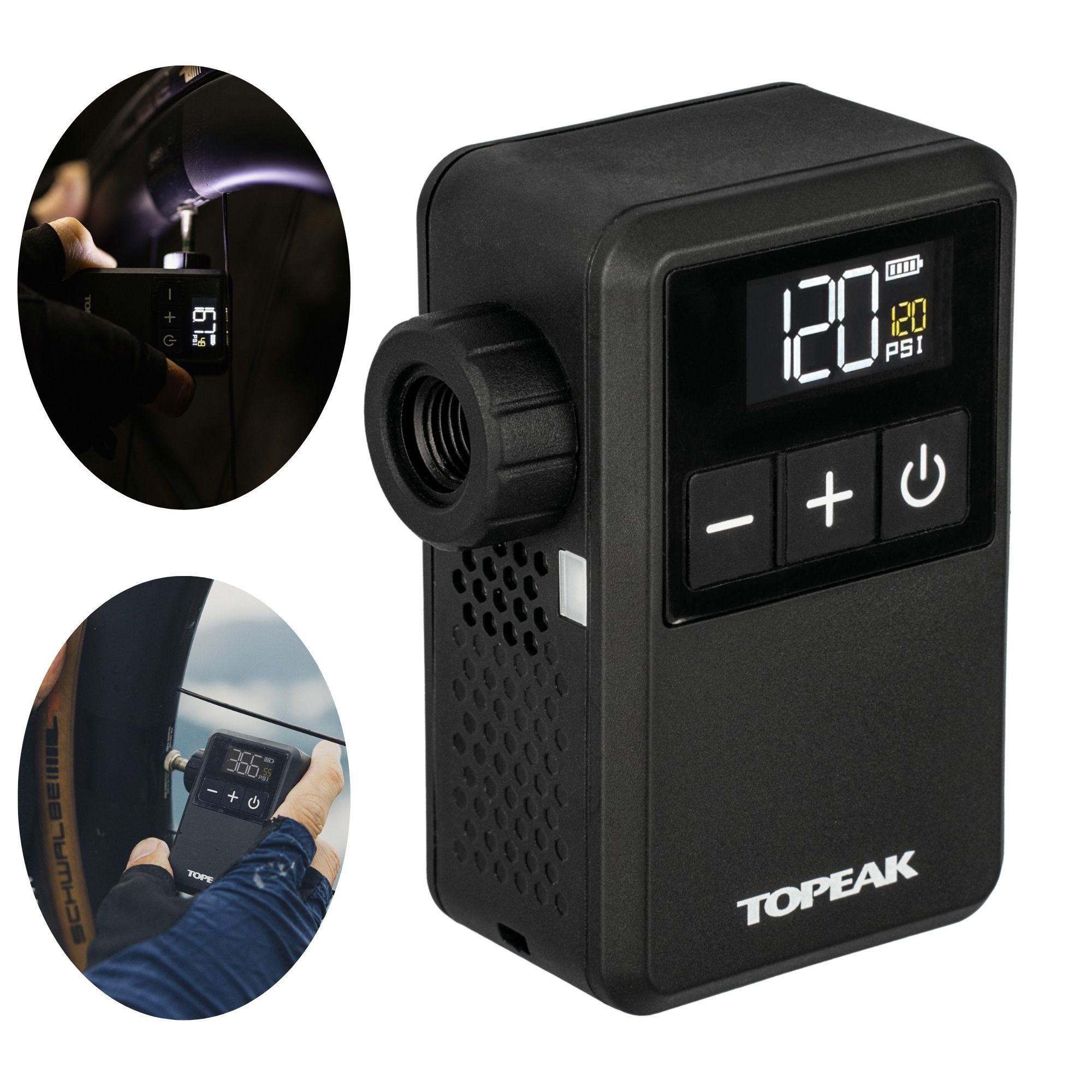 Topeak Fahrradpumpe Topeak E-Booster Digital Mini Akku Fahrradpumpe 8 Bar