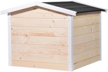 dobar Mähroboter-Garage, BxTxH: 68x76x52 cm, aus Holz in natur, mit Bitumen-Dach