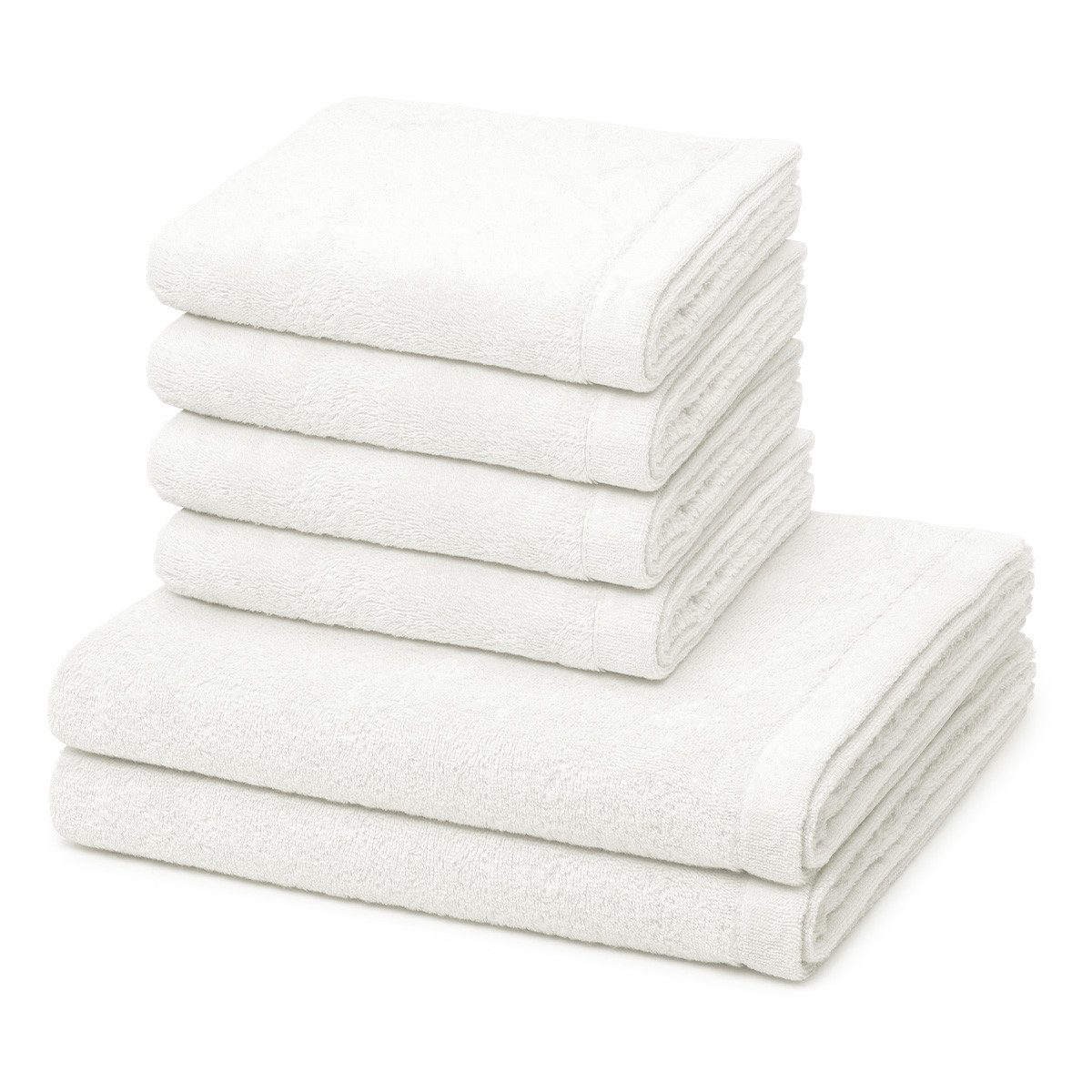 Cawö Handtuch Set Lifestyle, Walkfrottee (Spar-Set, 6-St), 4 X Handtuch 2 X Duschtuch im Set - Baumwolle - Saugstark