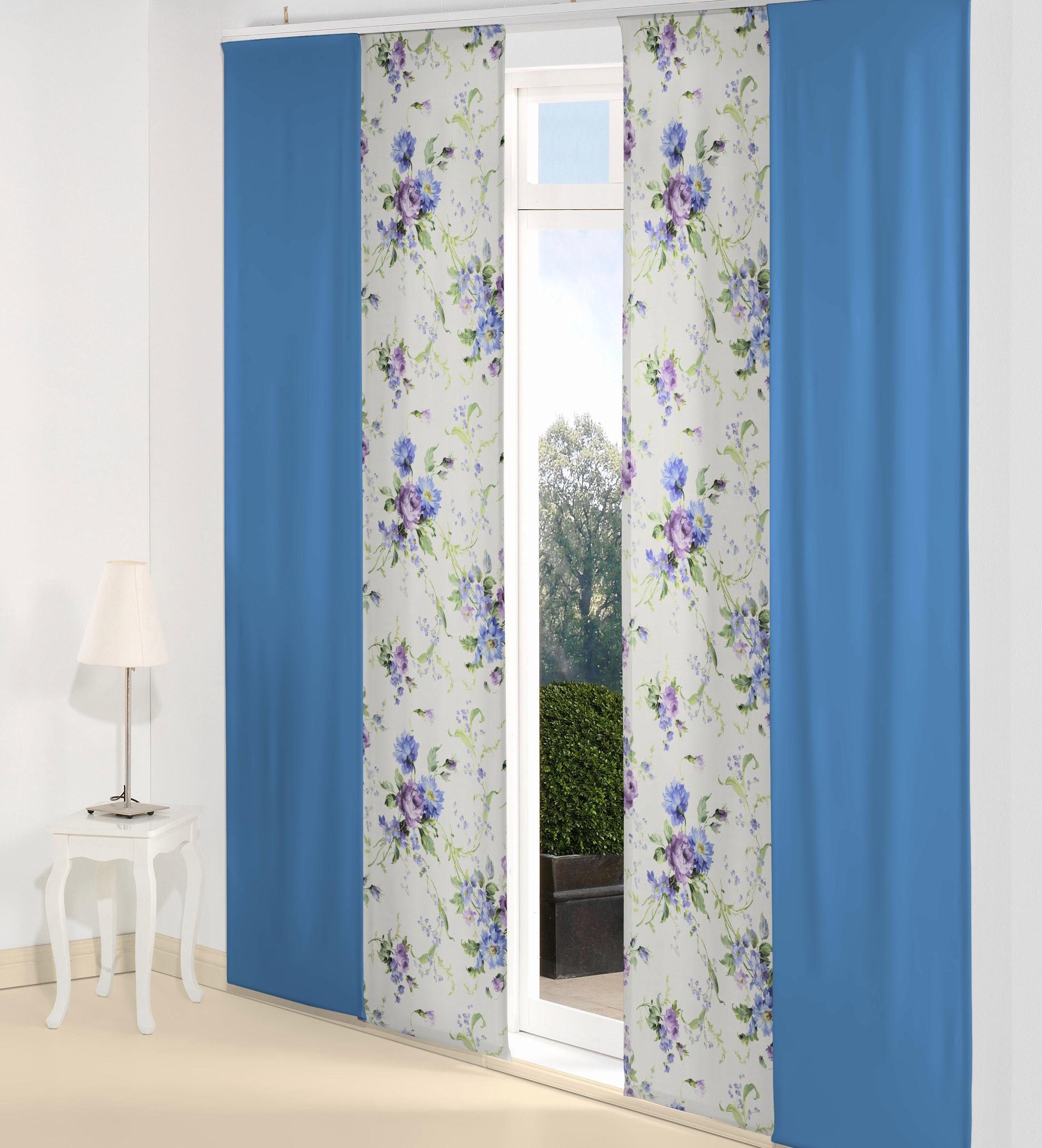 Wirth Schiebegardine MONTROSE (1 St), Klettband, blickdicht, inkl. Beschwerungsstange