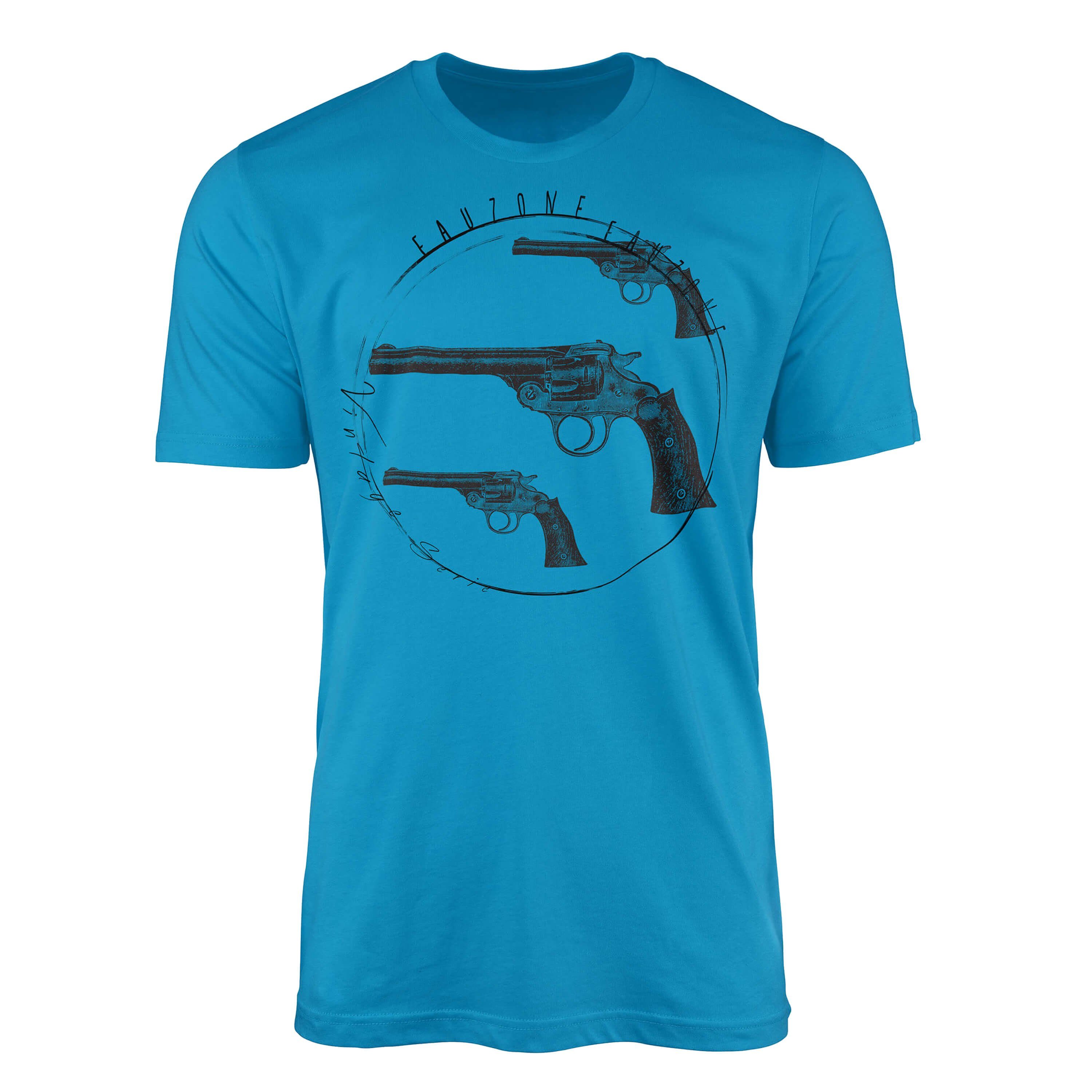 T-Shirt Herren T-Shirt Pistolen Sinus Atoll Vintage Art