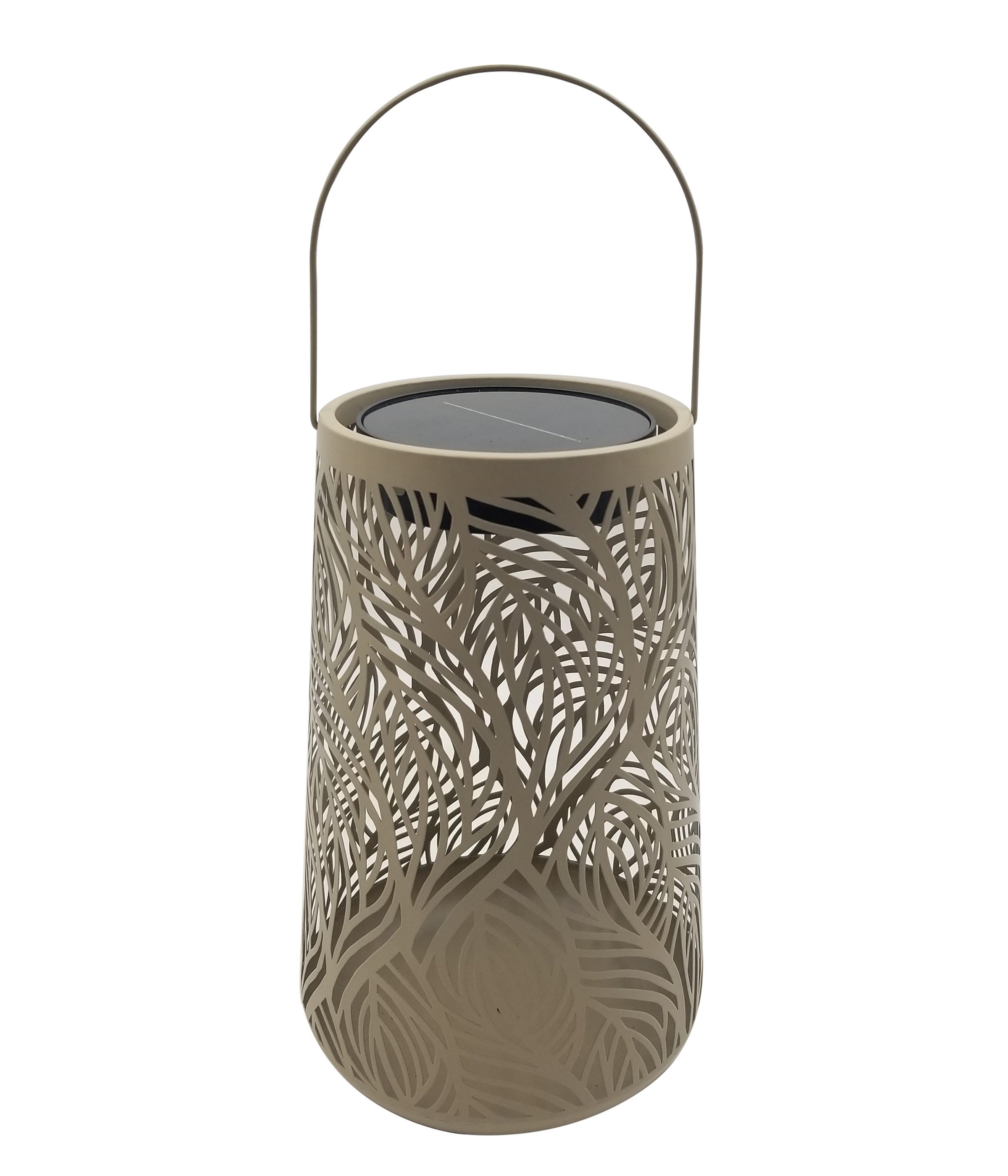 Dehner LED Solarleuchte Olea, Solar-Laterne, Ø20 x H32 cm, Metall & Kunststoff, Warmweiß, Dämmerungssensor, Solar