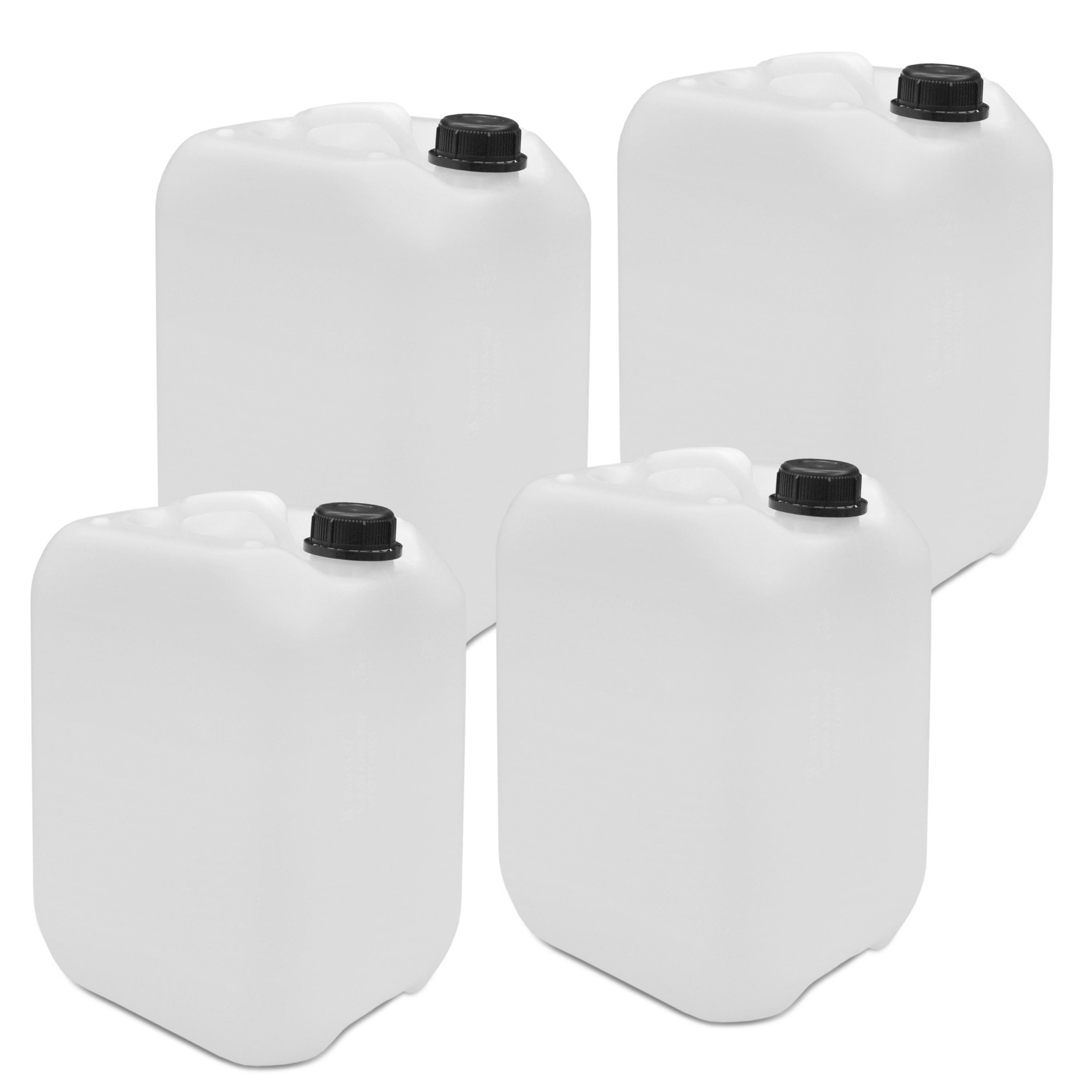 Plasteo Kanister 4 x 10L Getränke- Wasserkanister Natur, Lebensmittelecht, (4 St), 10L Füllmenge