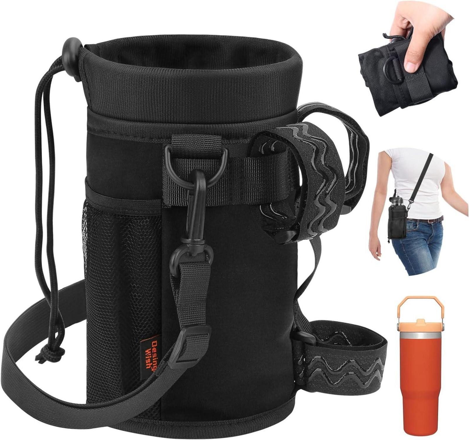 Fahrradständer Fahrradflaschenhalter 24-40oz Schwarz Lycra mit Schultergurt