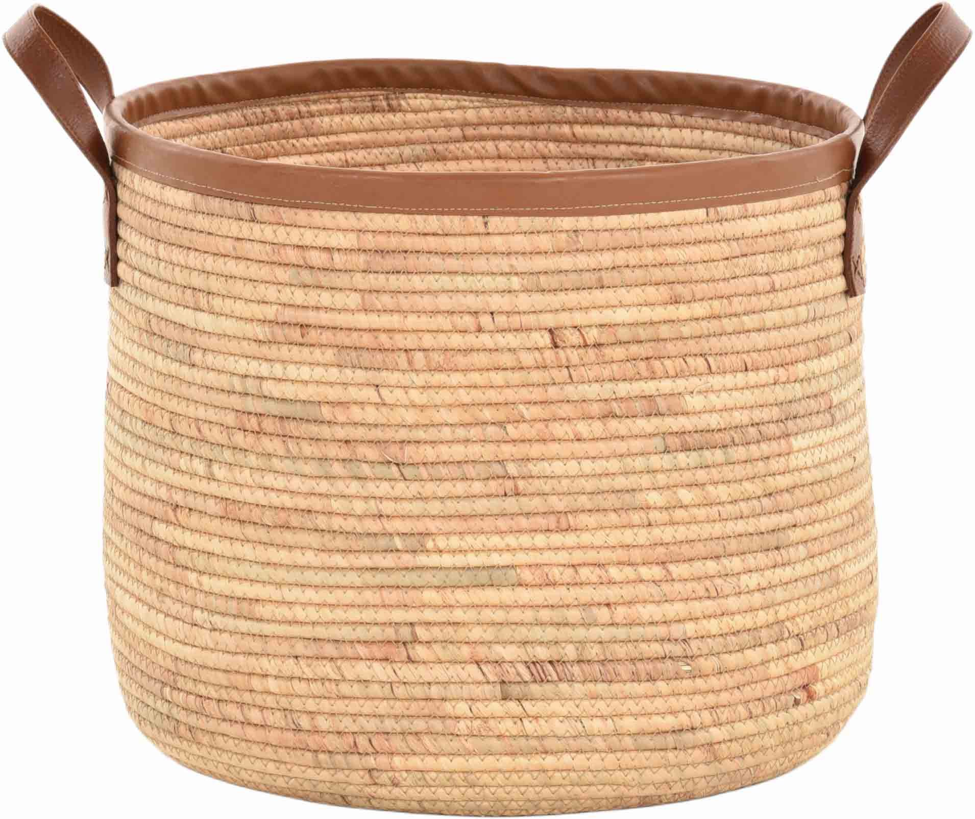 Krines Home Flechtkorb Seegras Dekokorb Aufbewahrung Handgearbeitet (Natur, Rund Groß Ø45cm), Korb aus natürlichem Seegras