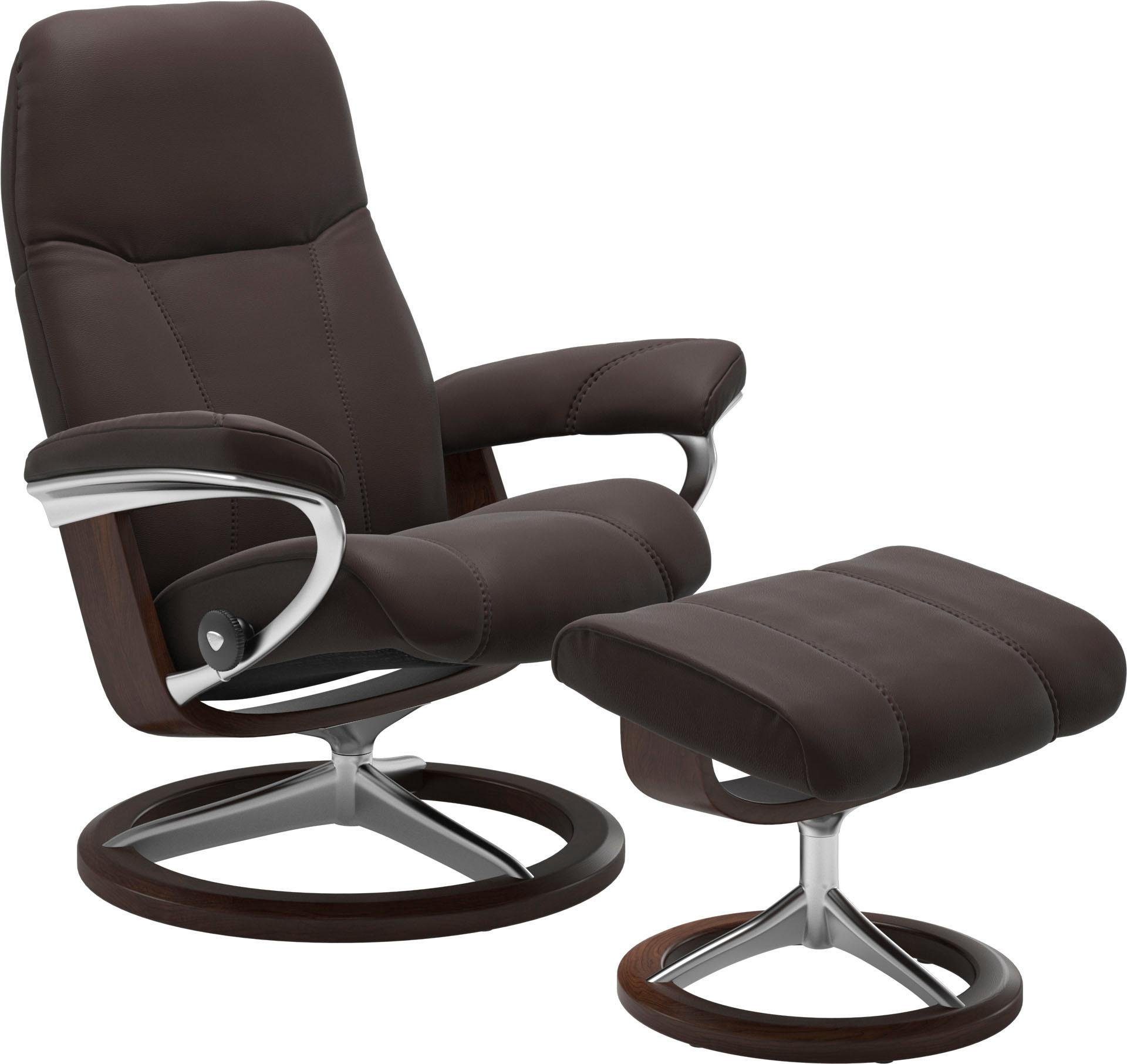 Base, mit Relaxsessel Hocker, S, Stressless® Signature Gestell Eiche Größe Hocker), Relaxsessel mit (Set, Consul mit